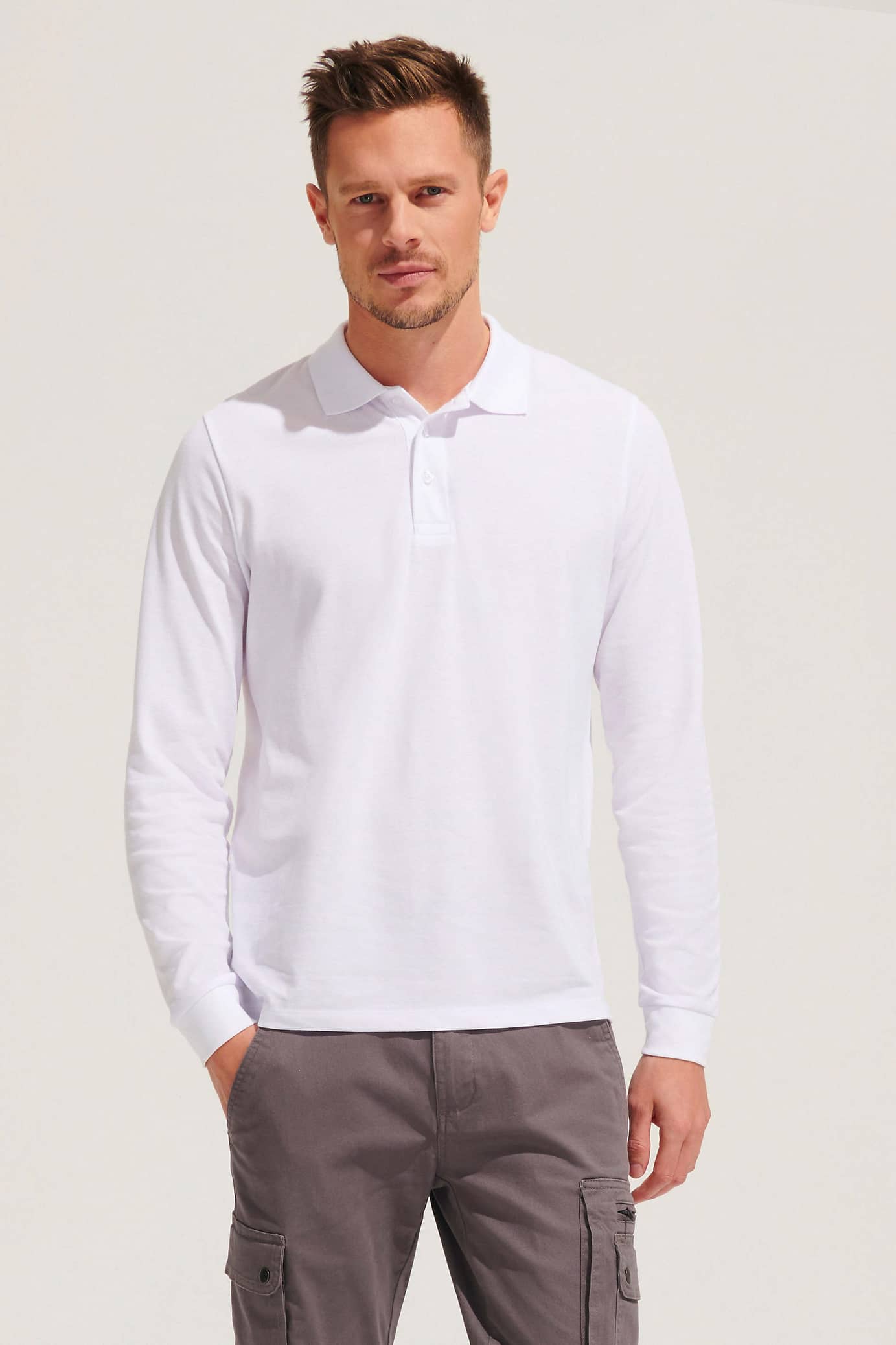 Unisex Long Sleeve Polycotton Polo Shirt