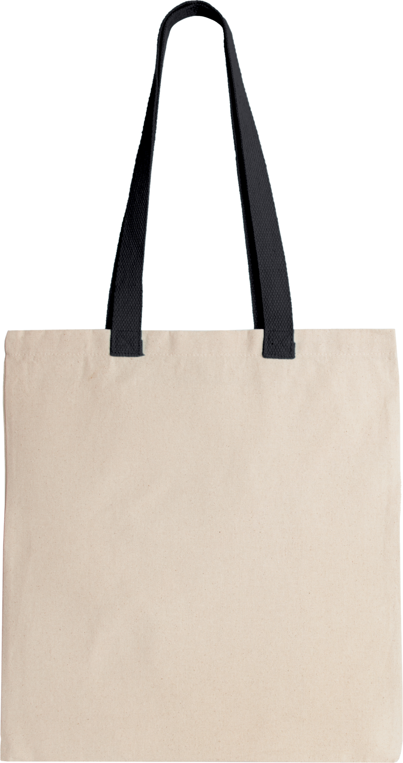 Flache Shoppingtasche aus Tuch mit kontrastfarbenem Griff
