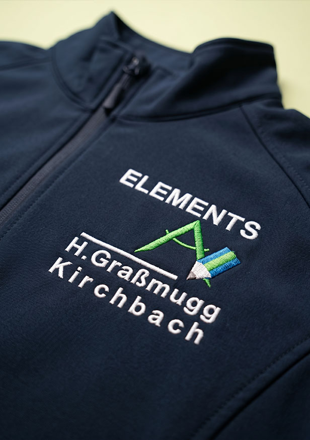 Elements Graßmugg Softshelljacke mit Bestickung