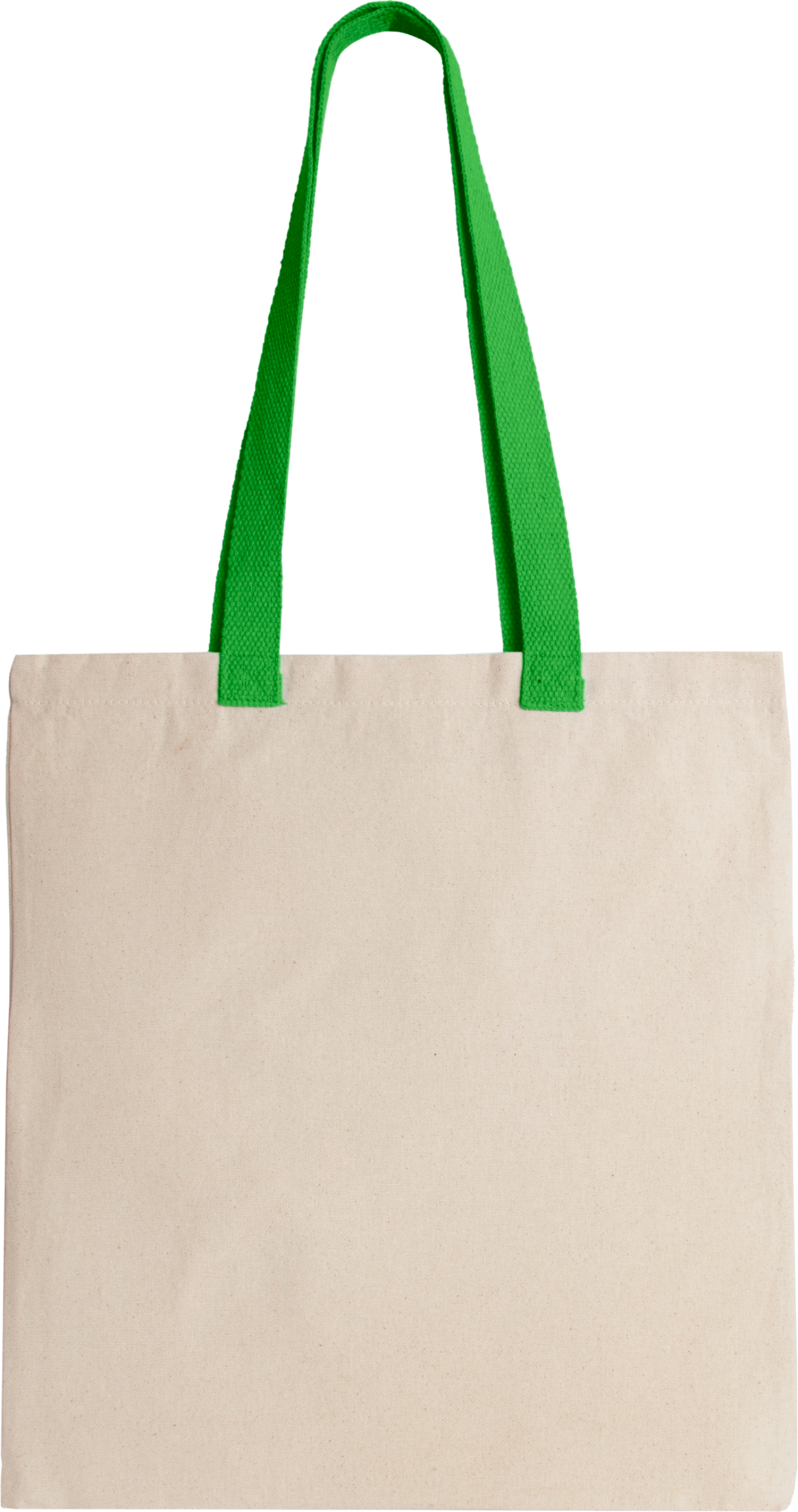 Flache Shoppingtasche aus Tuch mit kontrastfarbenem Griff