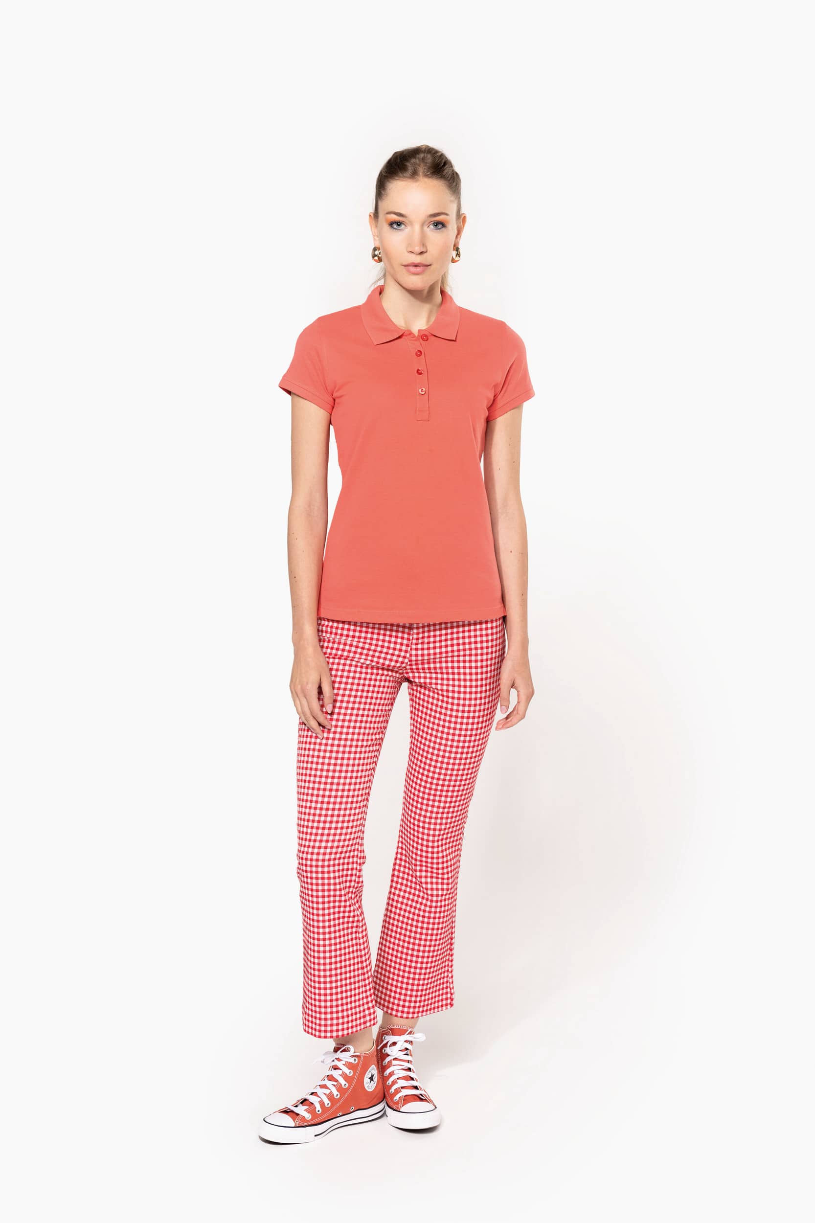 Damen Kurzarm-Poloshirt. Baumwollpiqué.