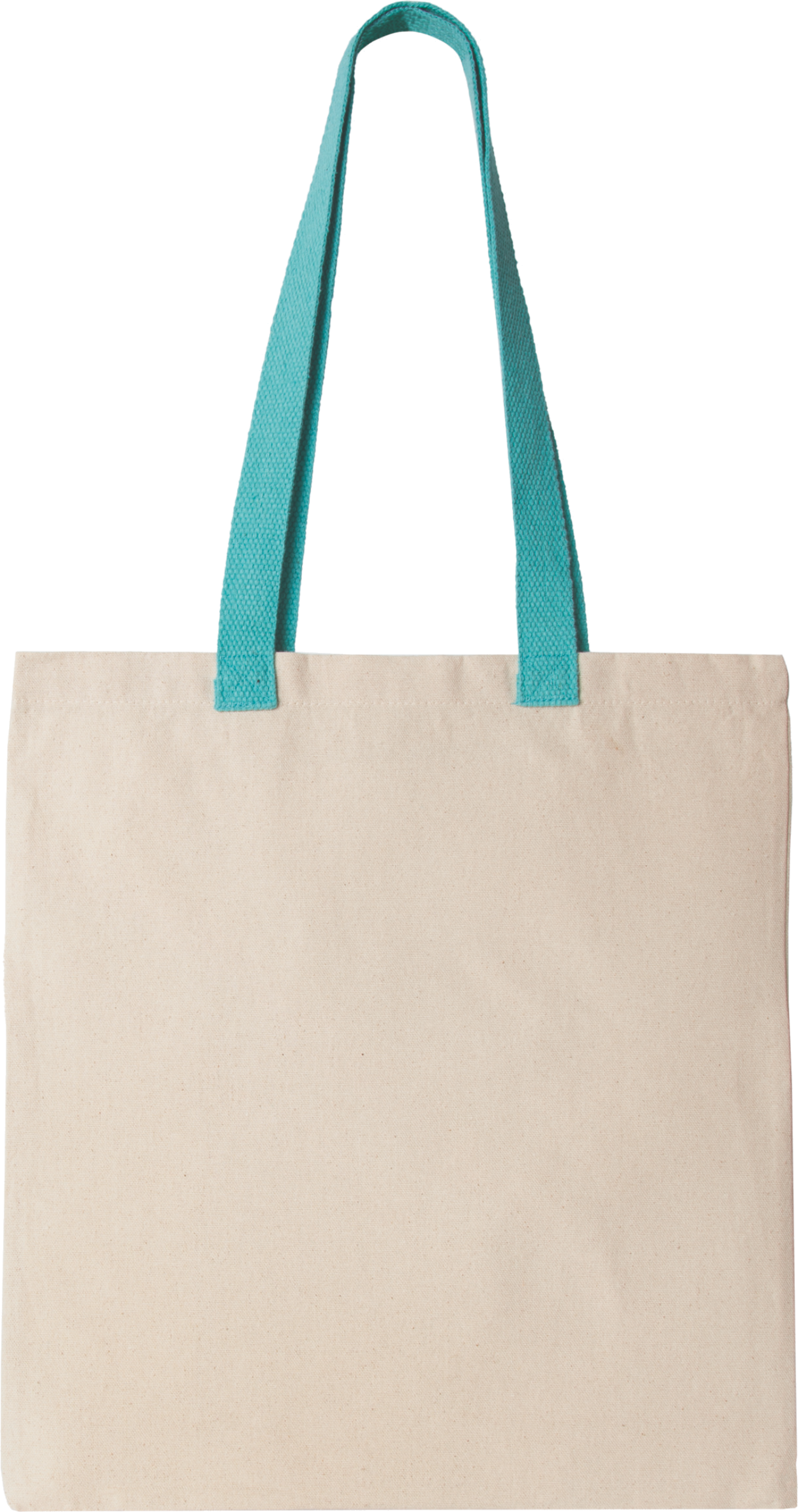 Flache Shoppingtasche aus Tuch mit kontrastfarbenem Griff