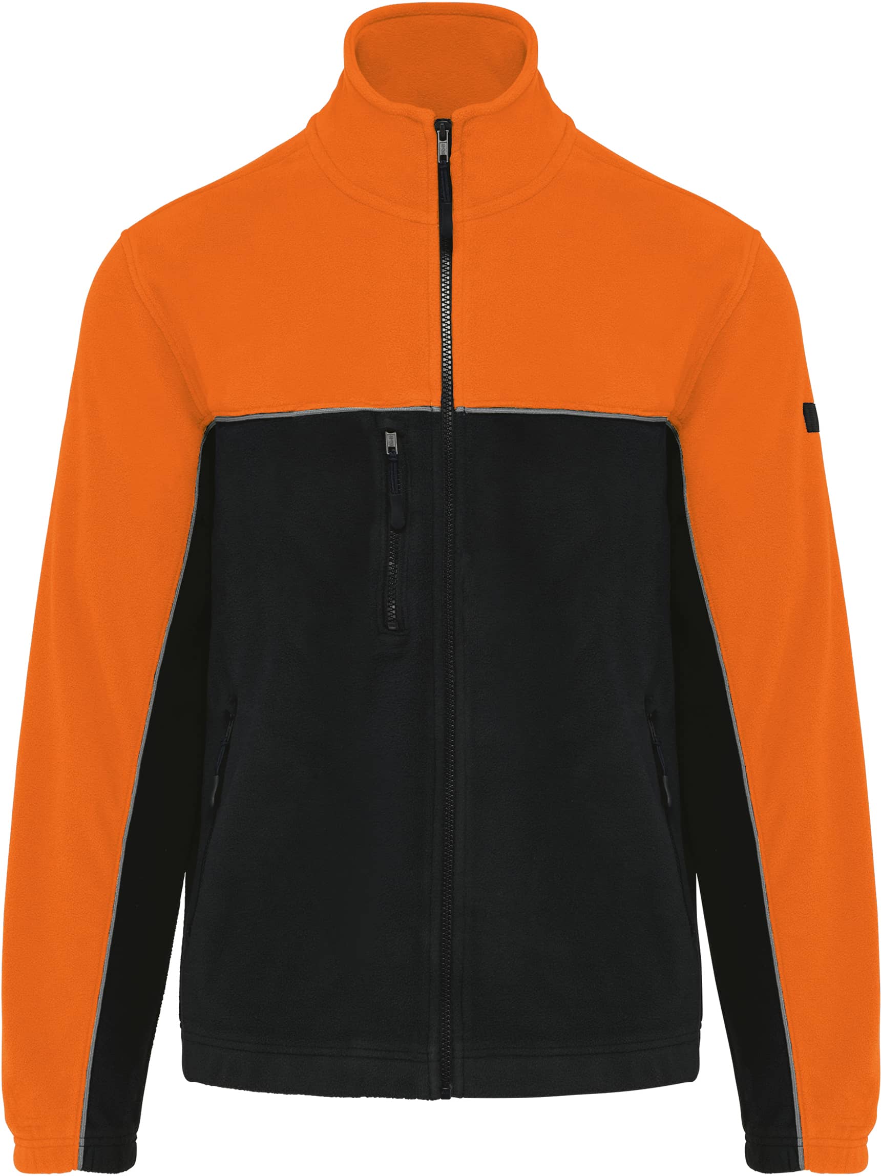 Zweifarbige, umweltfreundliche Unisex-Fleecejacke