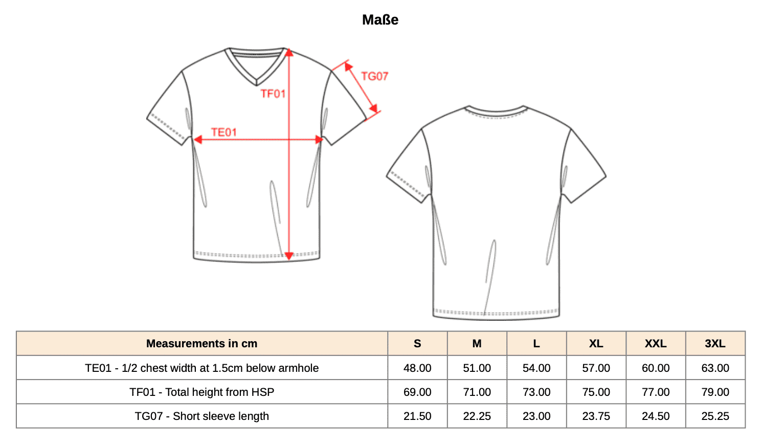 Kurzarm-T-Shirt mit V-Ausschnitt