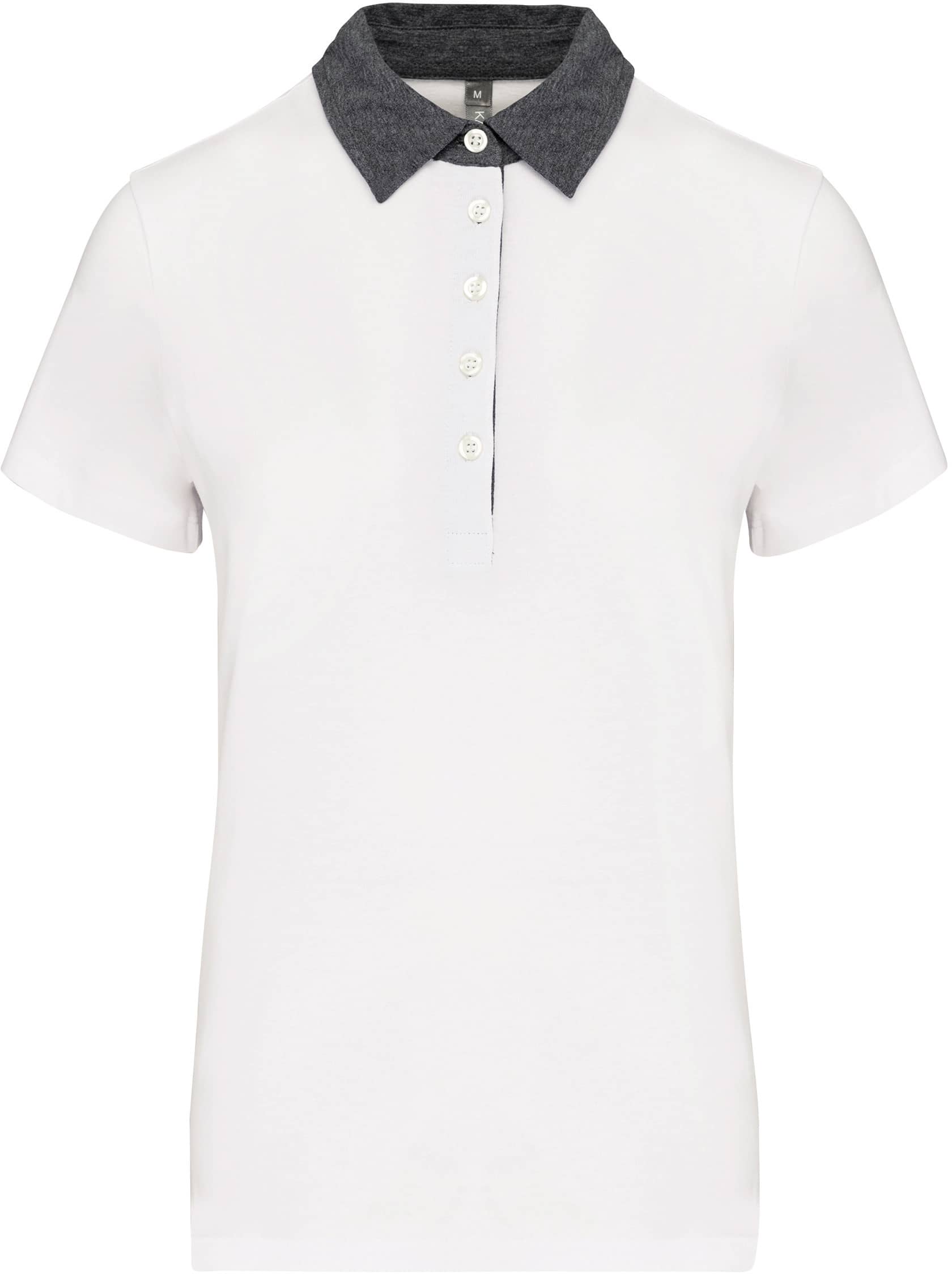 Zweifarbiges Jersey-Polohemd für Damen