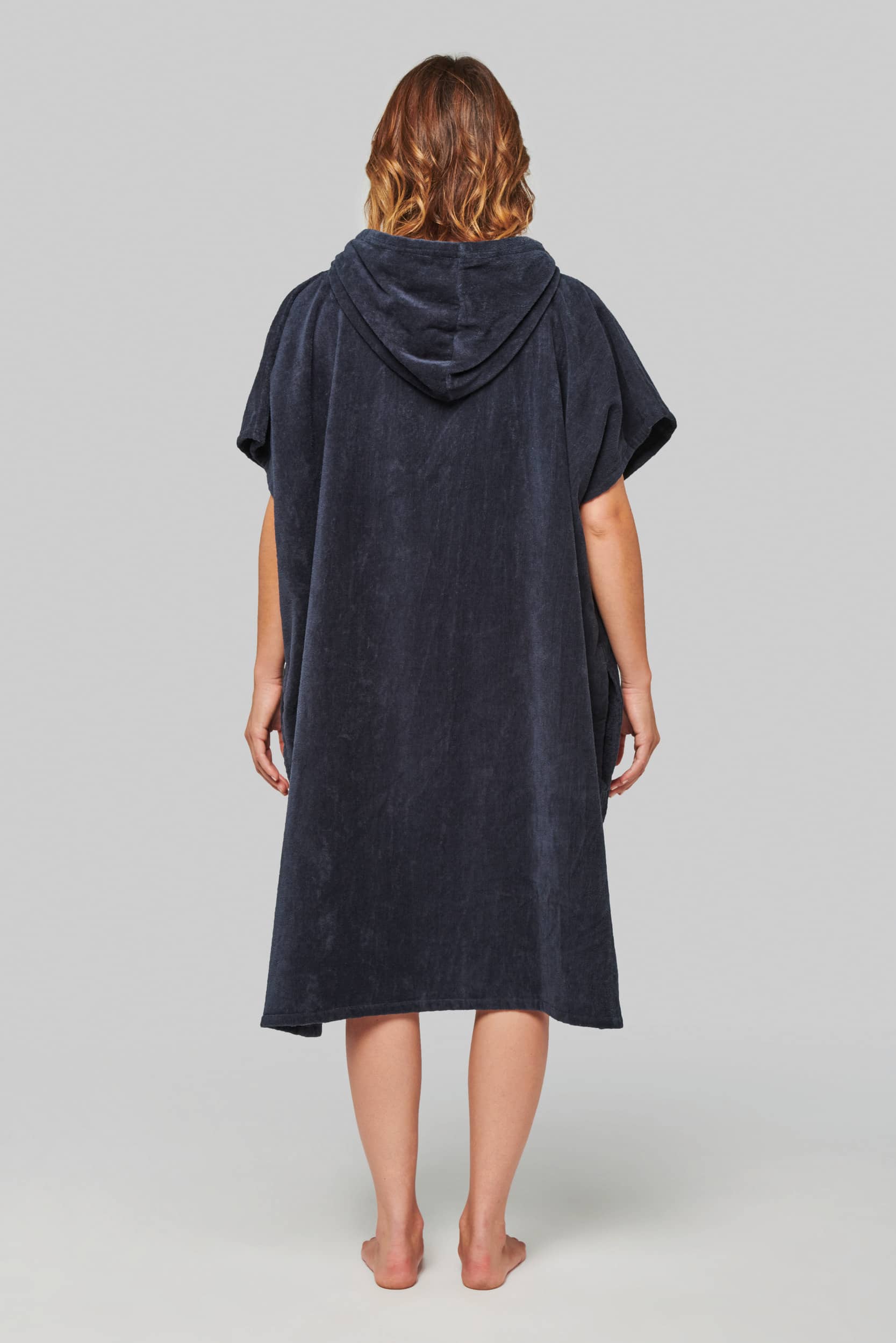 Unisex-Frottee-Poncho mit Kapuze - L/XL