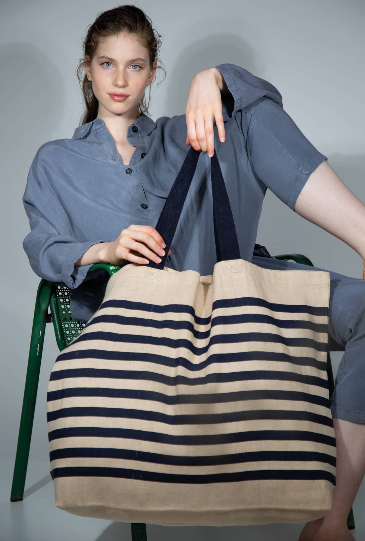 Großer Shopper aus Jute-Baumwoll-Mischgewebe