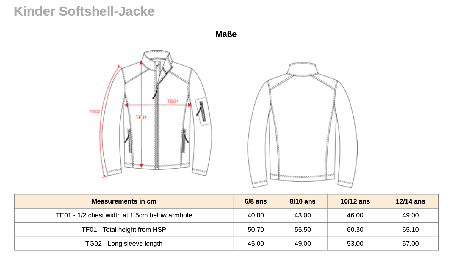 Kinder Softshell-Jacke