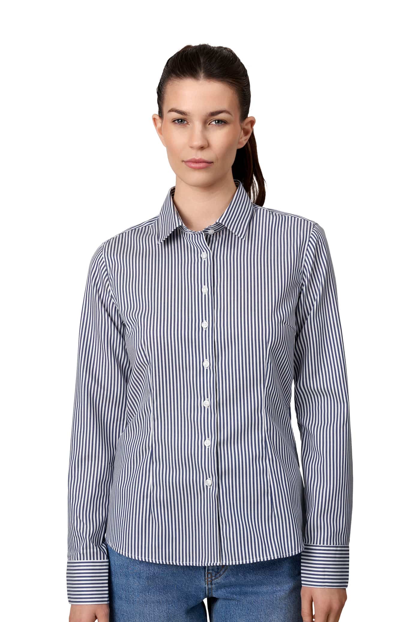 Seven Seas moderne Fine Twill Cadet Damen Bluse