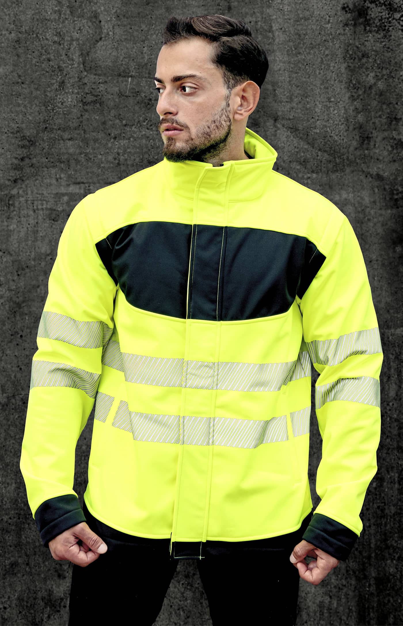 EOS Hi-Vis Workwear Softshell Jacket With Printing Area