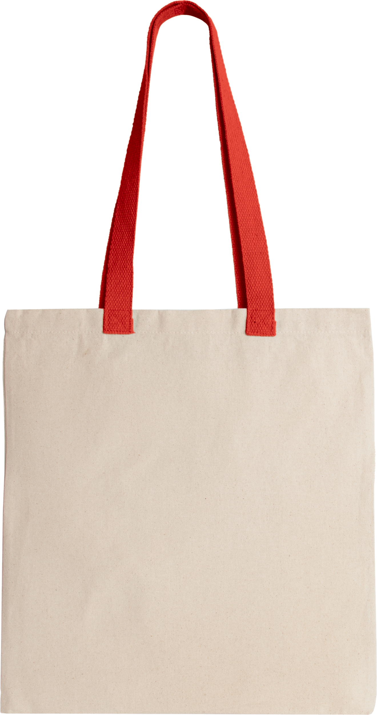 Flache Shoppingtasche aus Tuch mit kontrastfarbenem Griff