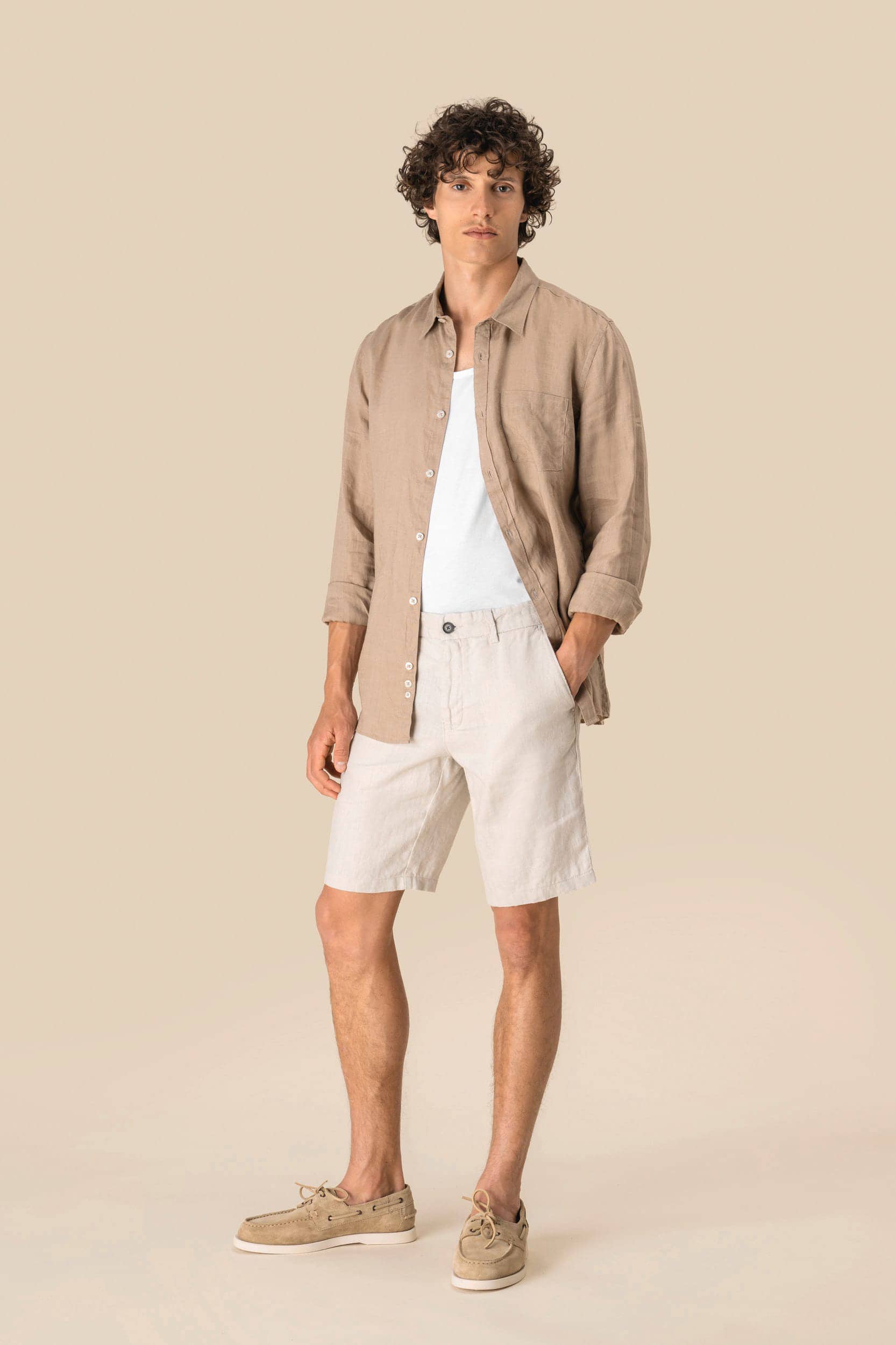 Bermuda-Shorts aus Leinen für Herren