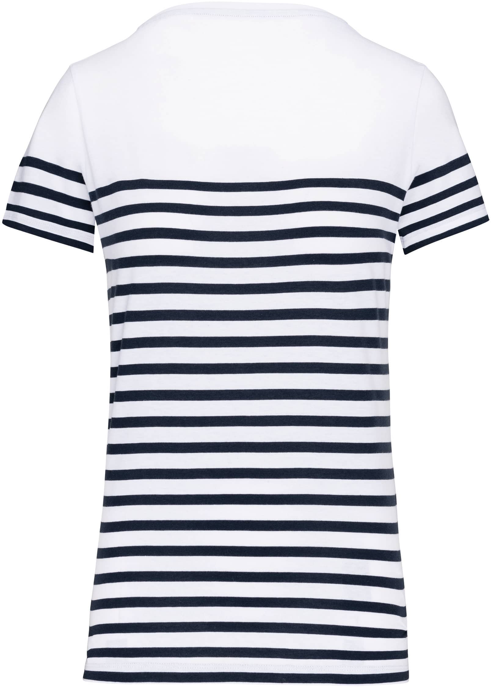 T-Shirt im Marine-Stil mit Rundhalsausschnitt Bio Damen