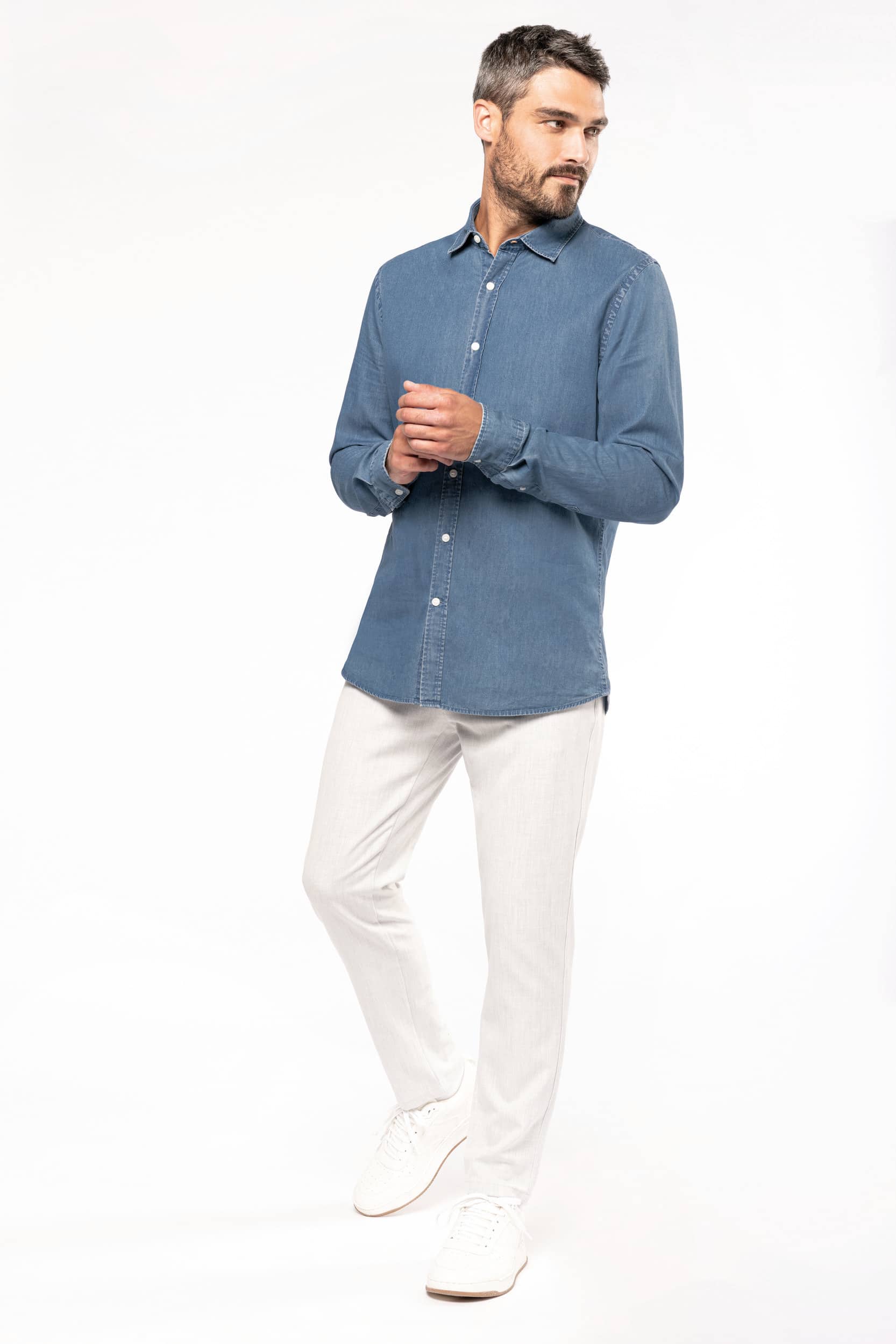 Herren Denimhemd