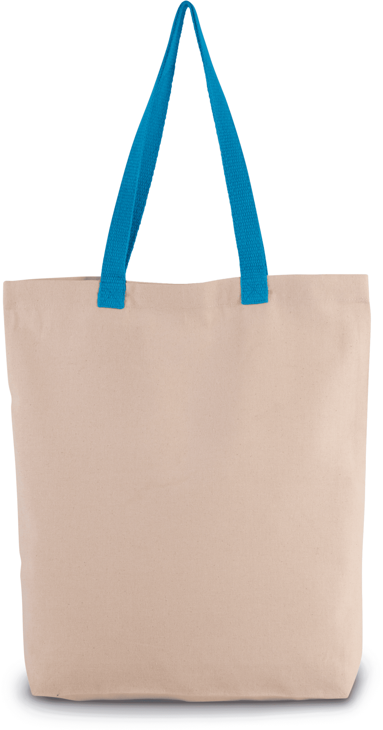 Shoppingtasche mit Seitenfalte und kontrastfarbenem Griff