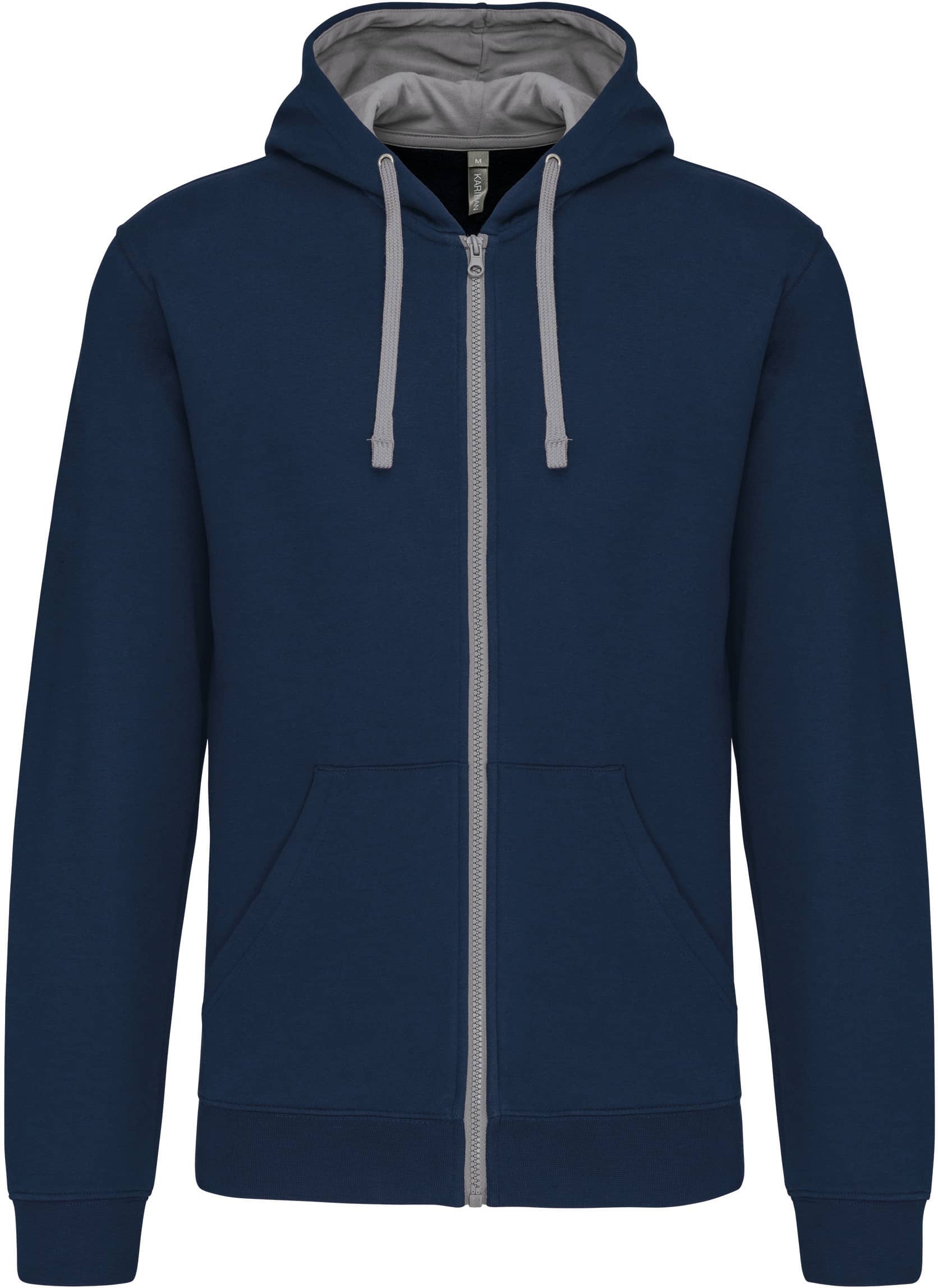 Herren-Kapuzensweatshirt Bicolor mit Reißverschluss