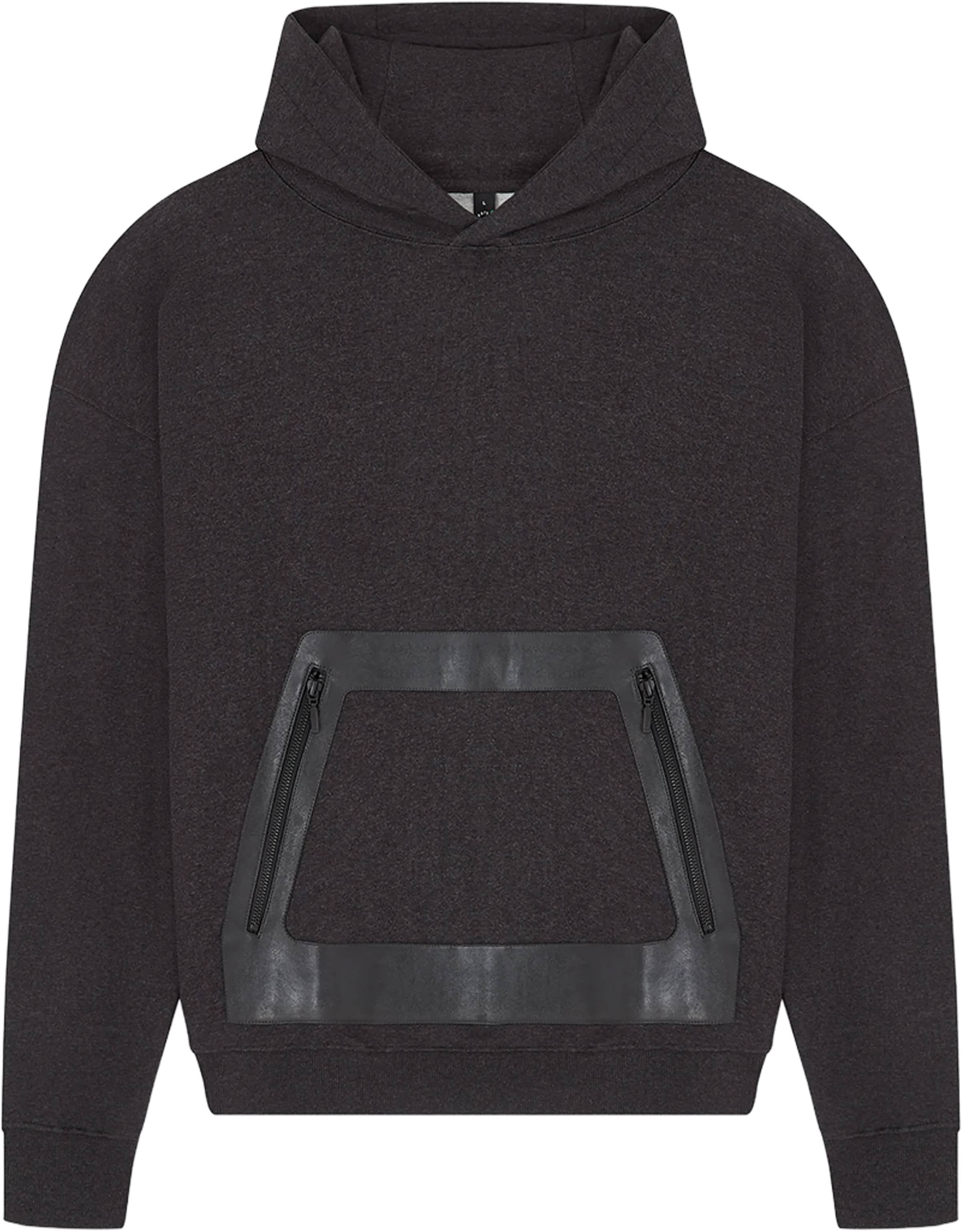 Vegan Leather Panel Hoodie