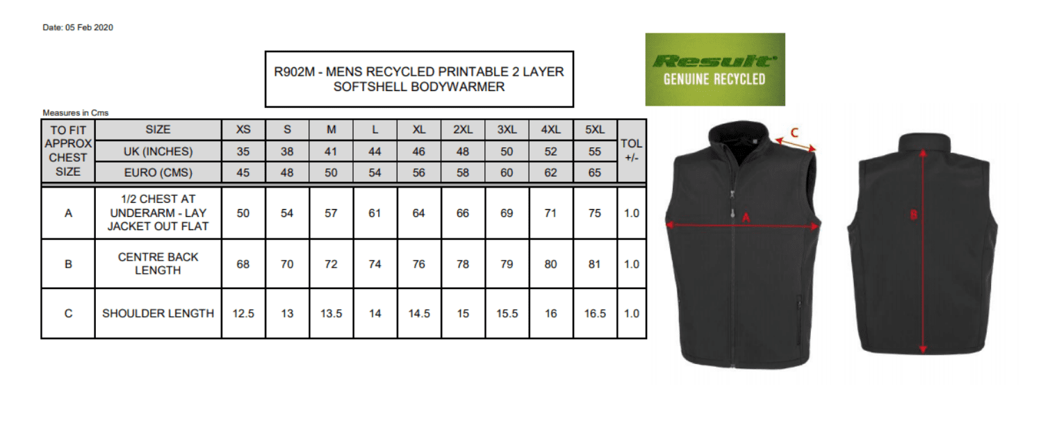 Men´s Recycled 2-Layer Printable Softshell Bodywarmer