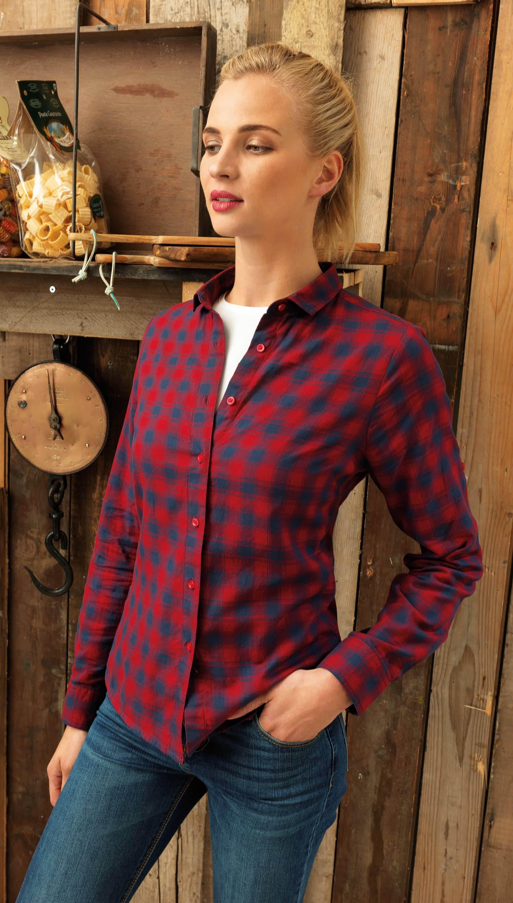 Women´s Mulligan Check Cotton Long Sleeve Shirt