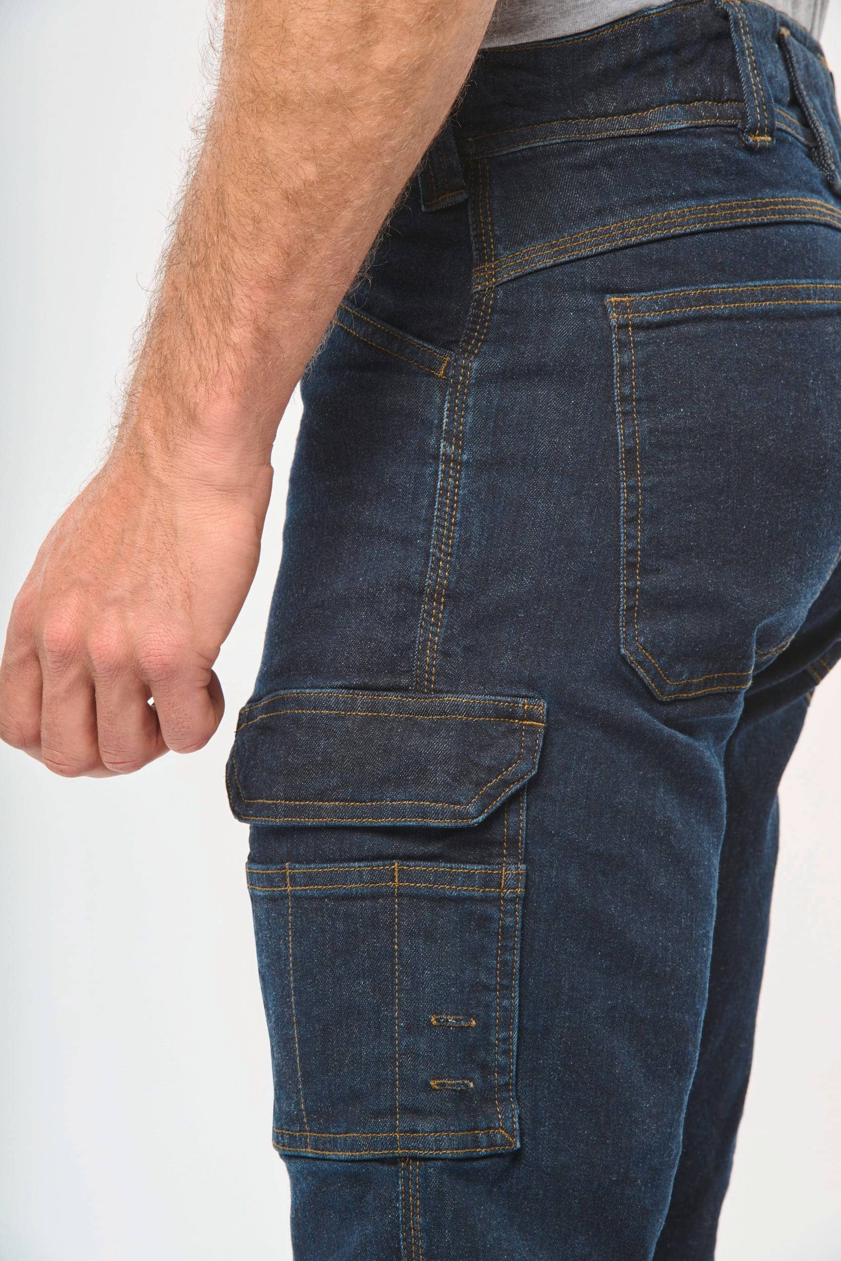 Denim-Bermuda-Shorts mit mehreren Taschen für Herren