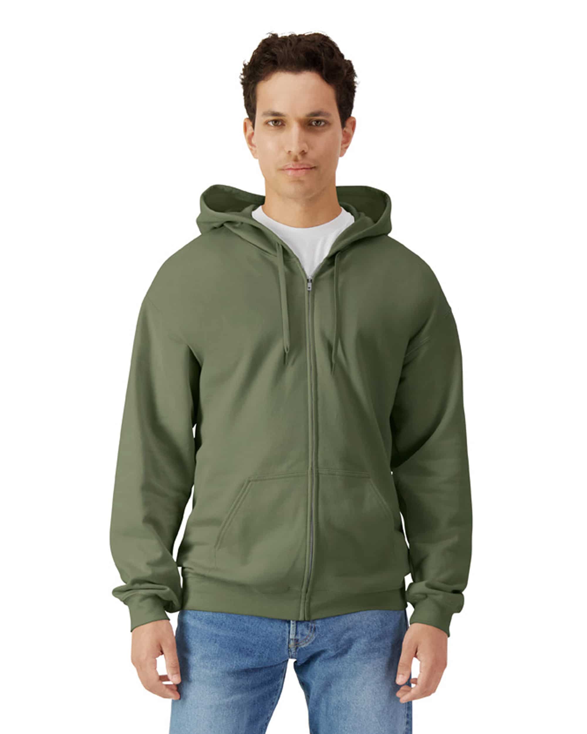 Softstyle® Midweight Fleece Adult Full Zip Hooded Sweatshirt