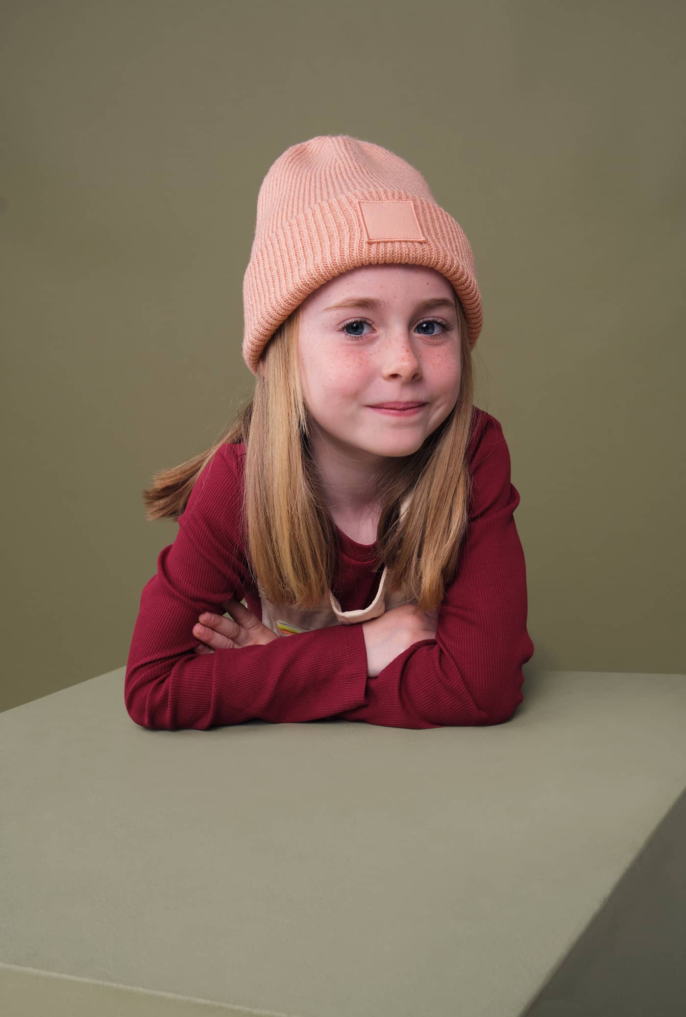 Kids Deep Cuffed Tonal Patch Beanie