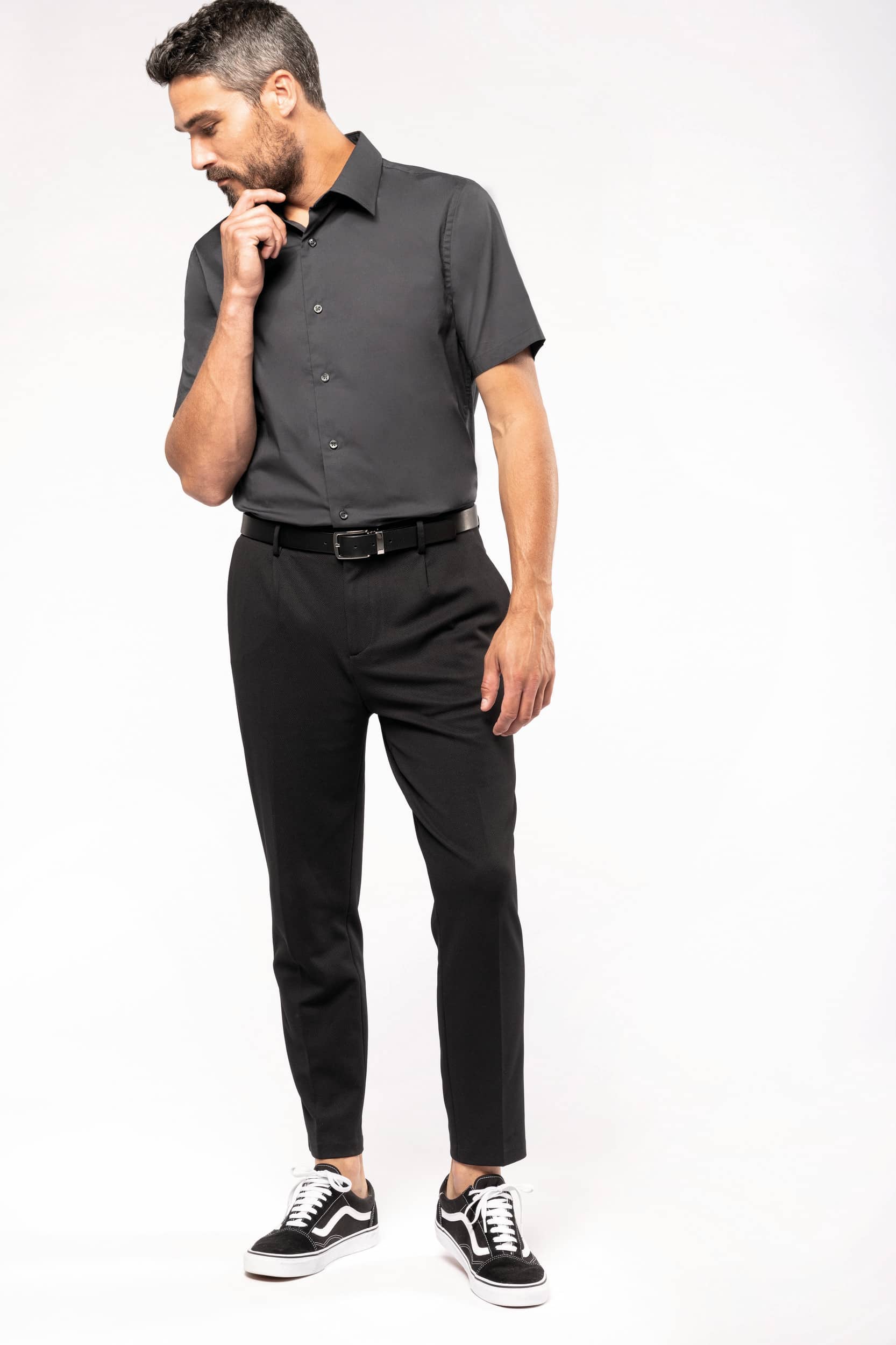 Herren Stretchhemd Kurzarm