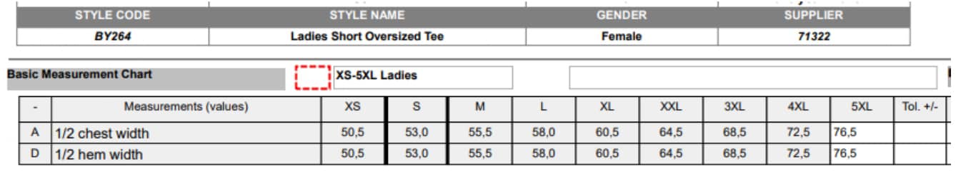 Ladies Short Oversized Tee