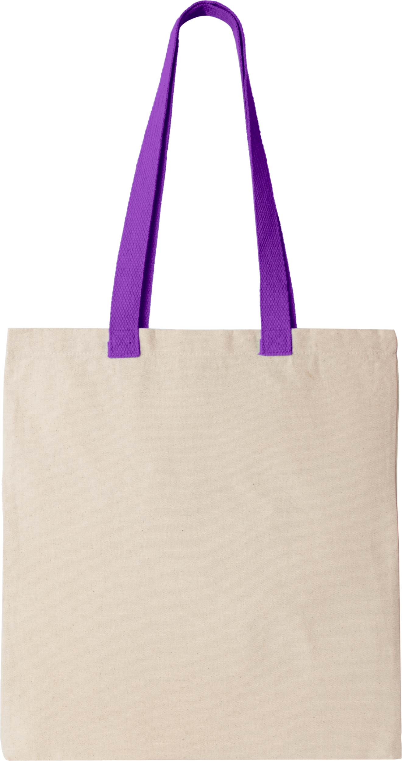 Flache Shoppingtasche aus Tuch mit kontrastfarbenem Griff