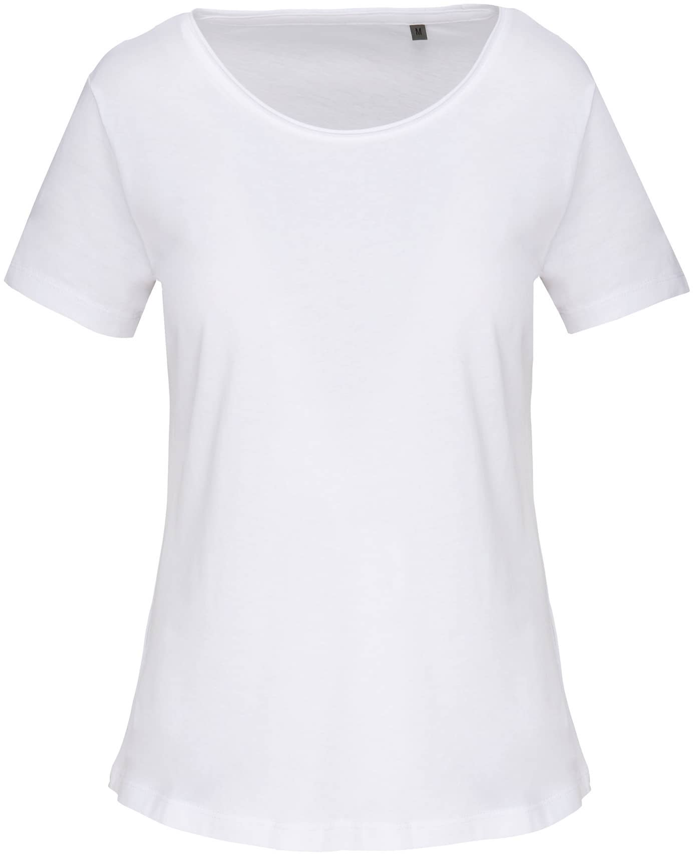 Bio-T-Shirt für Damen mit kurzen Ärmeln und ungesäumtem Halsausschnitt