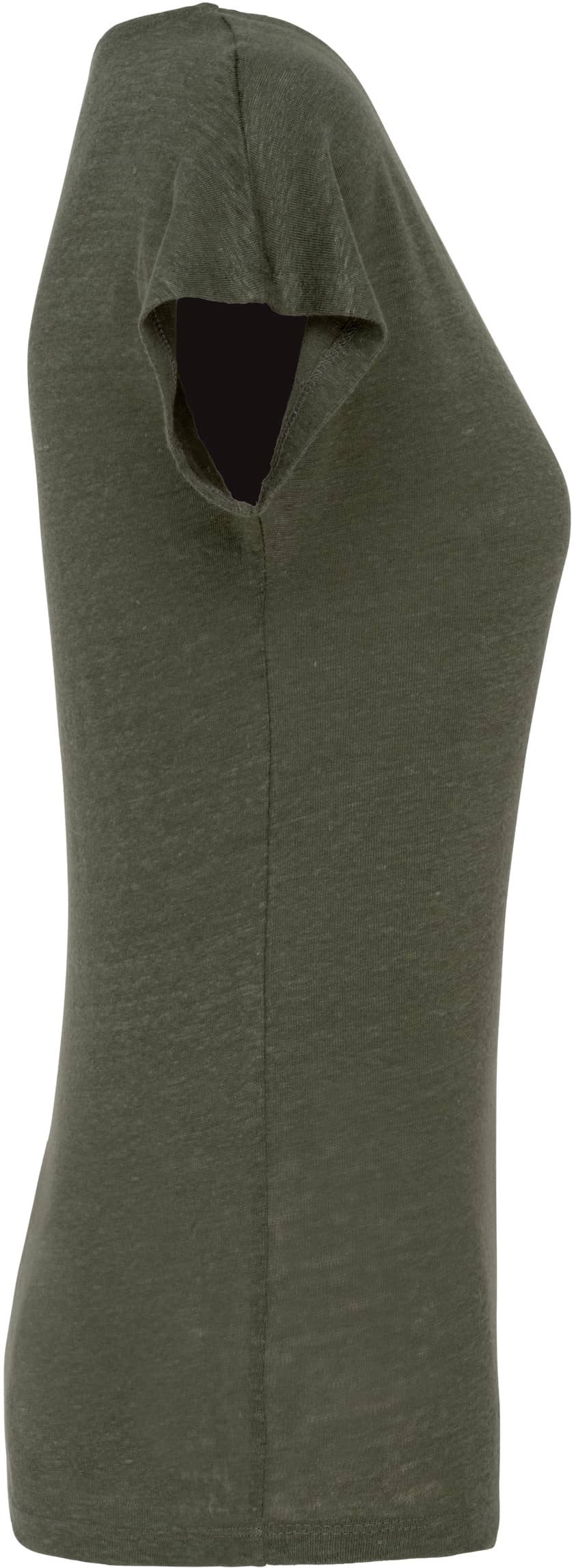 Damen-T-Shirt aus Leinen mit V-Ausschnitt