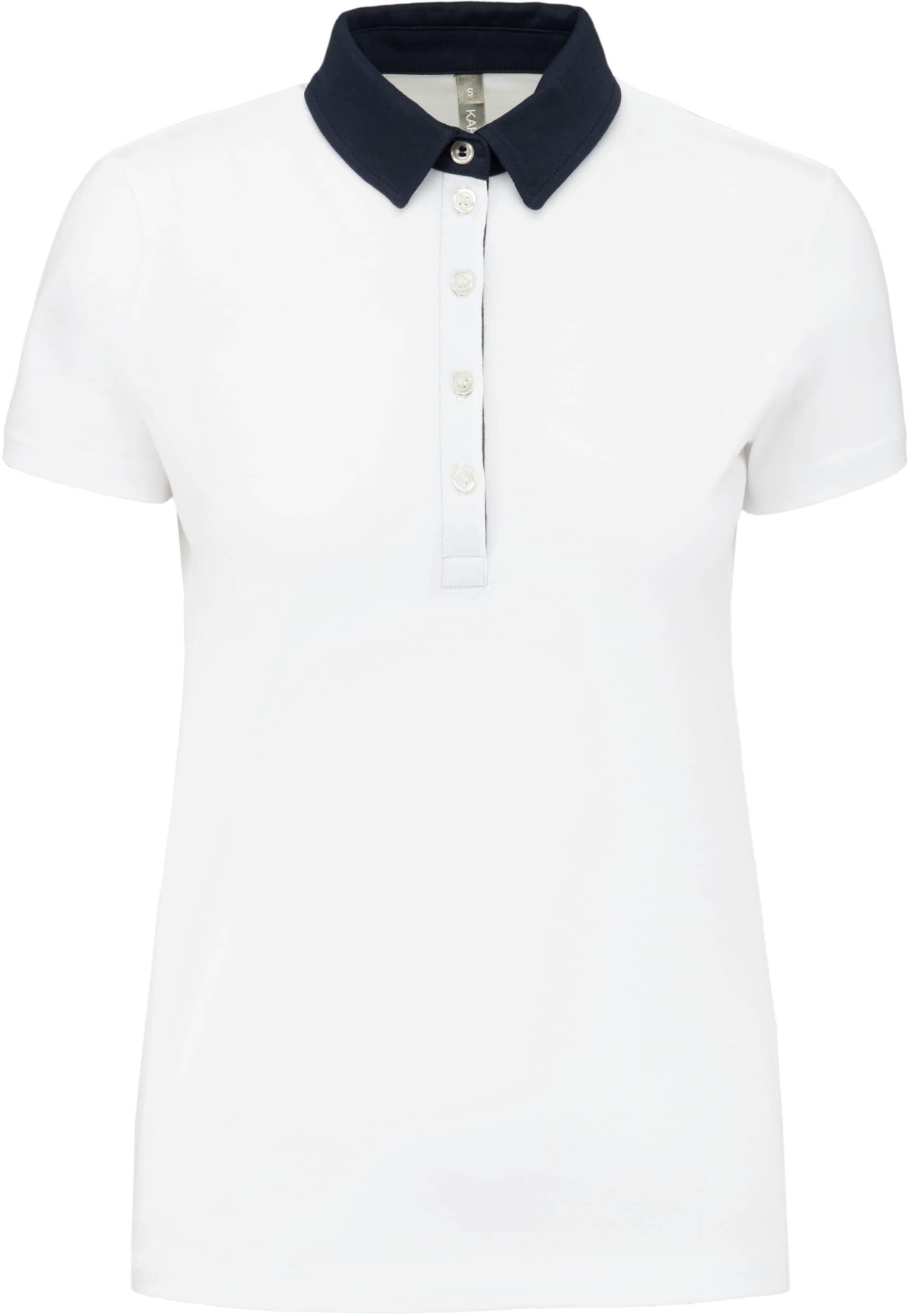 Zweifarbiges Jersey-Polohemd für Damen