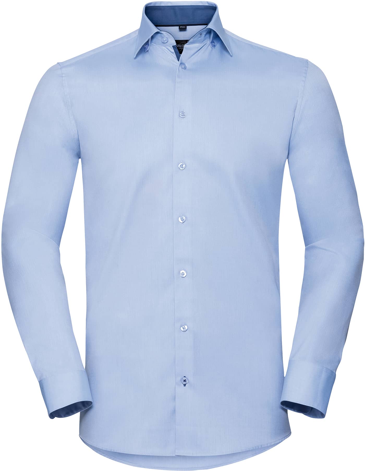 Men's Long Sleeve Tailored Contrast Herringbone Shirt
