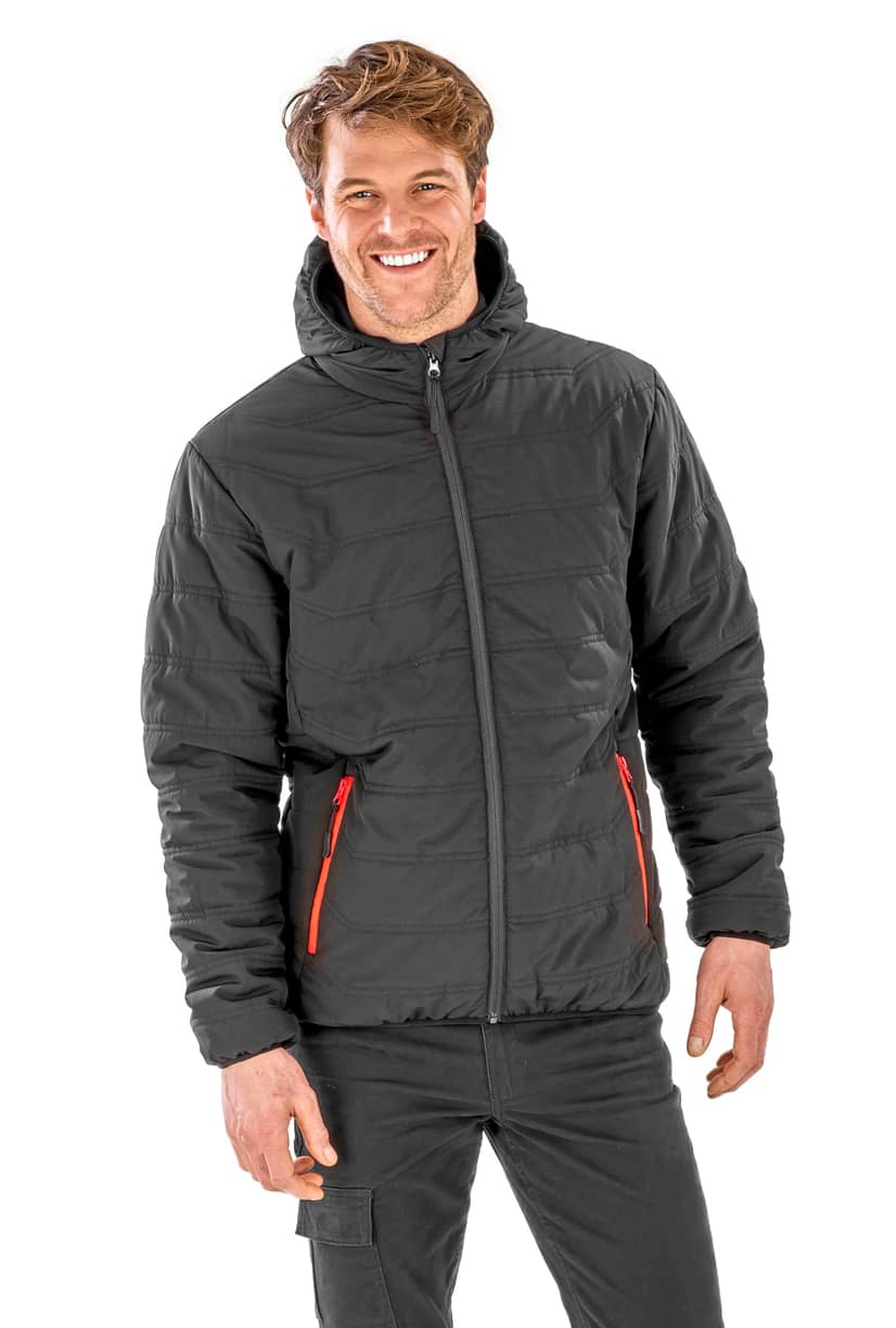 Recycled Black Compass Padded Winter Jacket