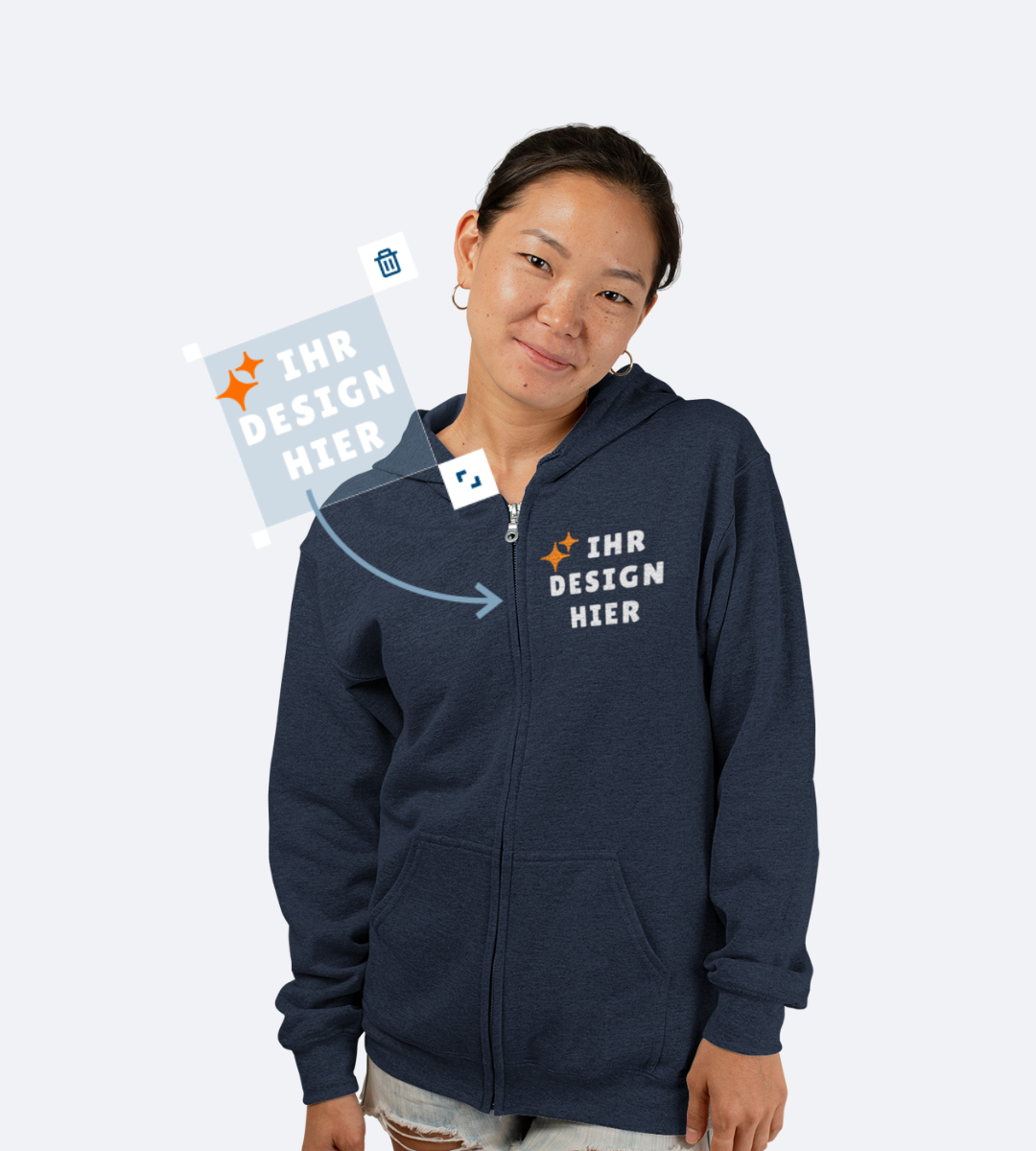 Damen Sweatjacken veredeln lassen