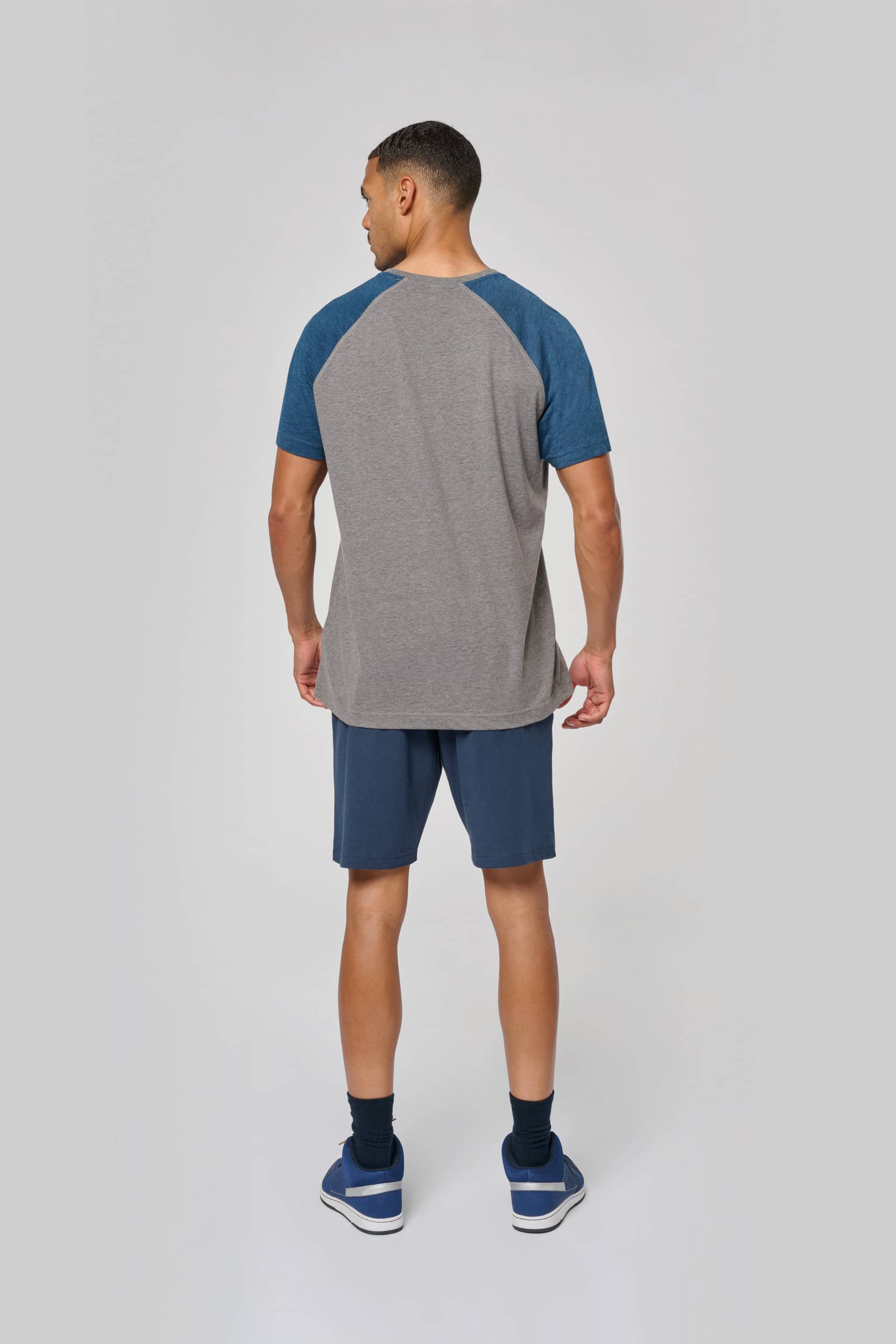 Zweifarbiges Triblend Sport-T-Shirt mit kurzen Ärmeln für Erwachsene