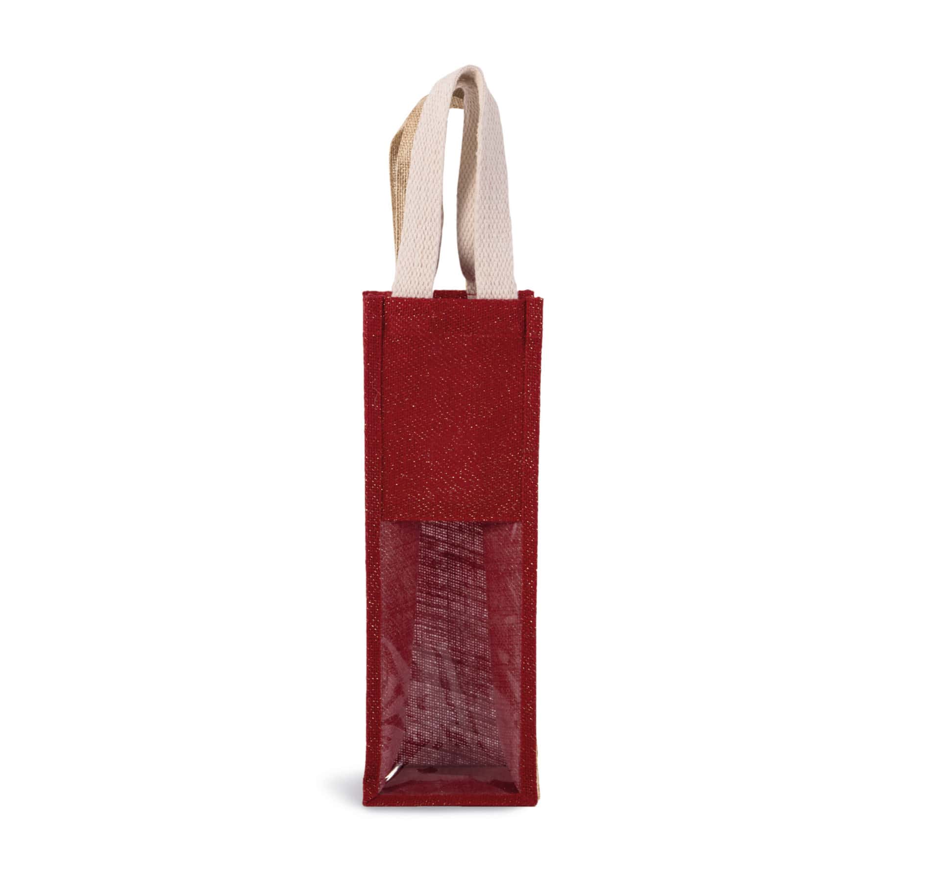 Jute-Flaschenbeutel - Black/Silver - Cherry/Gold - 1 Flasche