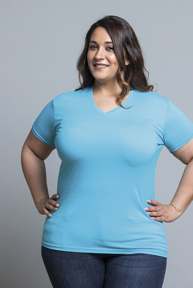Ladies´ Curves T-Shirt V-Neck