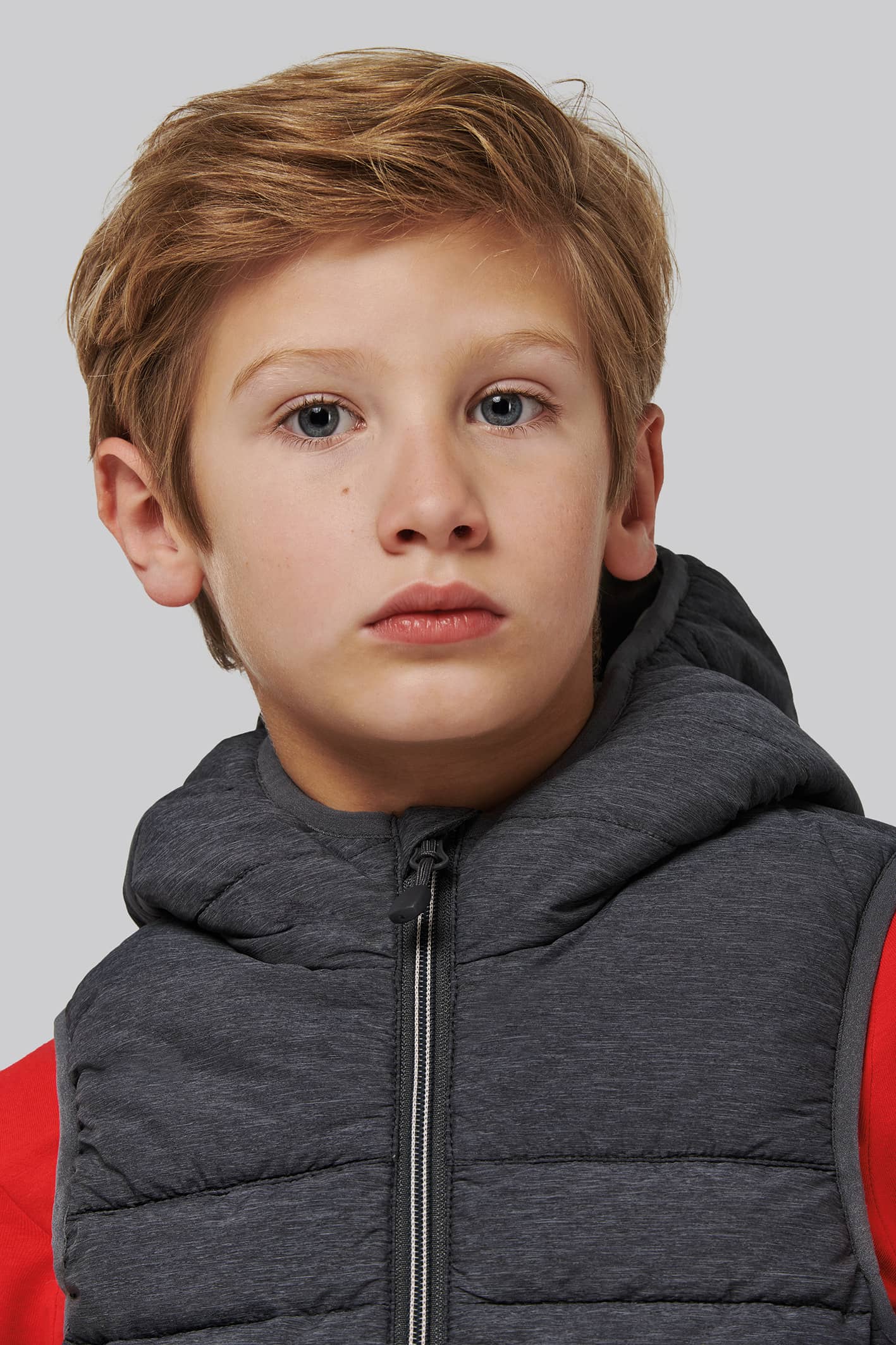 Bodywarmer mit Kapuze für Kinder - Marl Dark Grey