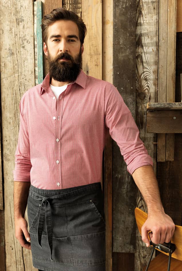 Men´s Microcheck (Gingham) Long Sleeve Cotton Shirt