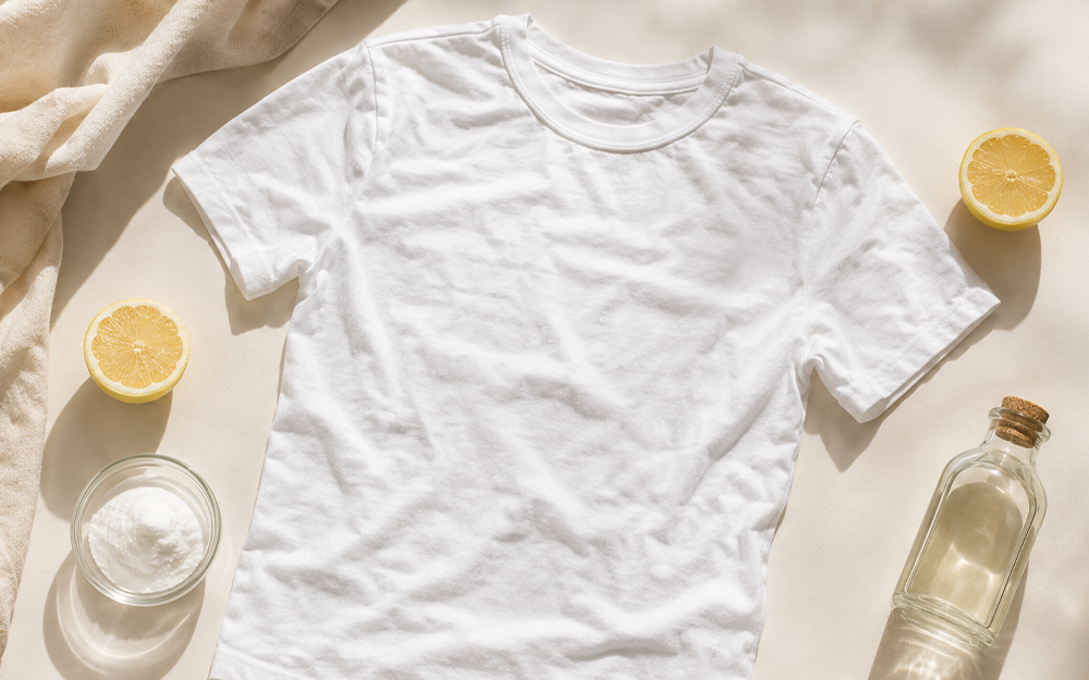 T-Shirts wieder weiß bekommen mit Zitrone oder Essig