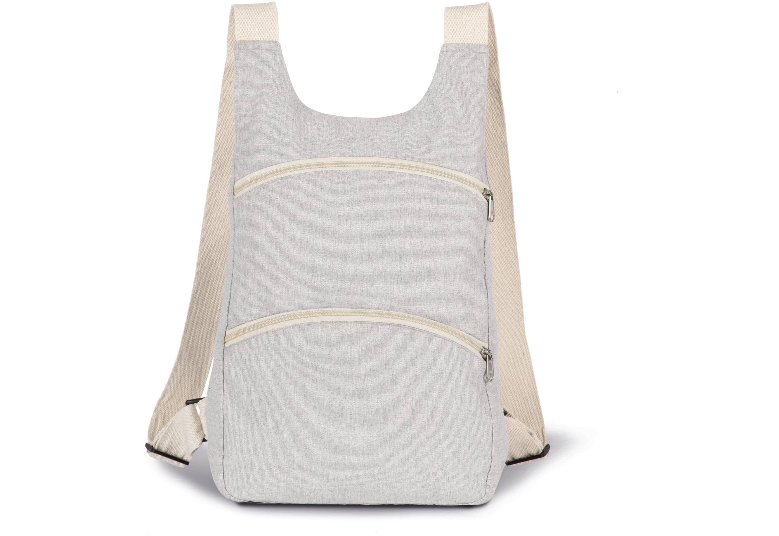 Recycelter Rucksack mit Anti-Diebstahlschutz-Tasche auf der Rückseite