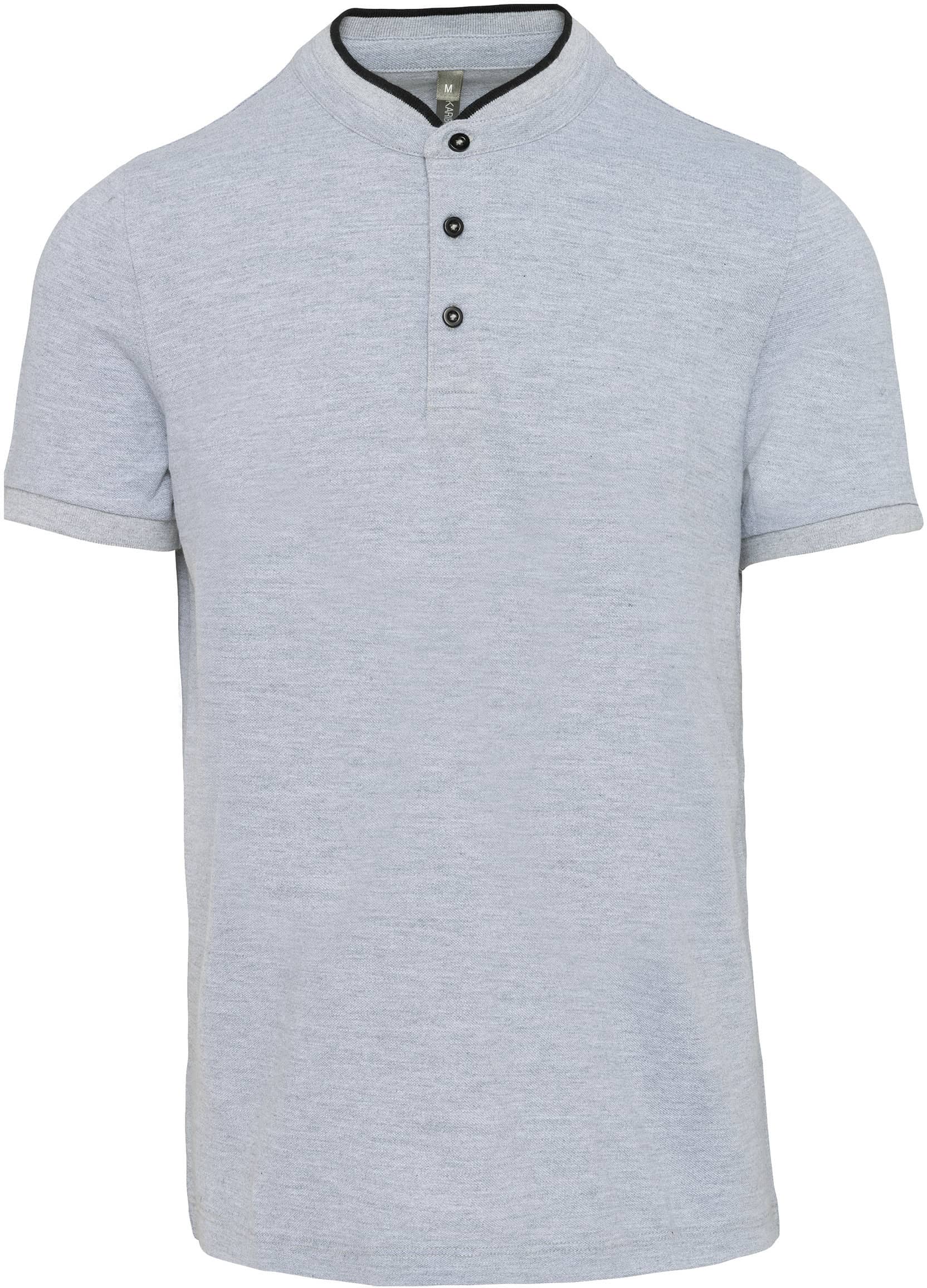 Kurzarm-Polohemd für Herren mit Maokragen