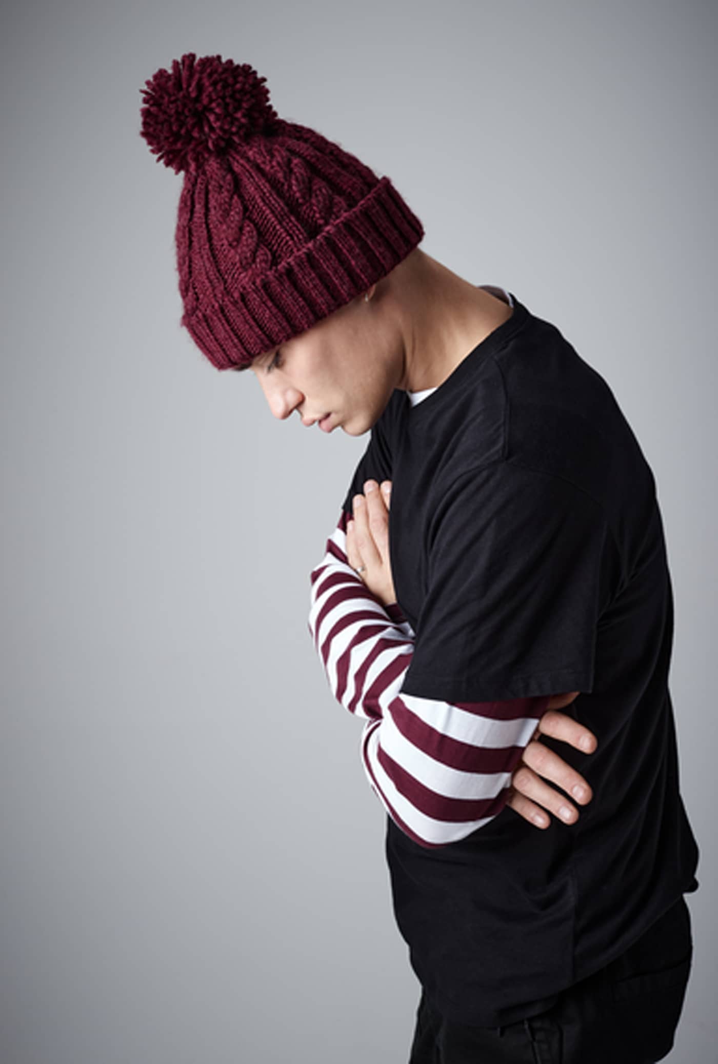 Cable Knit Melange Beanie