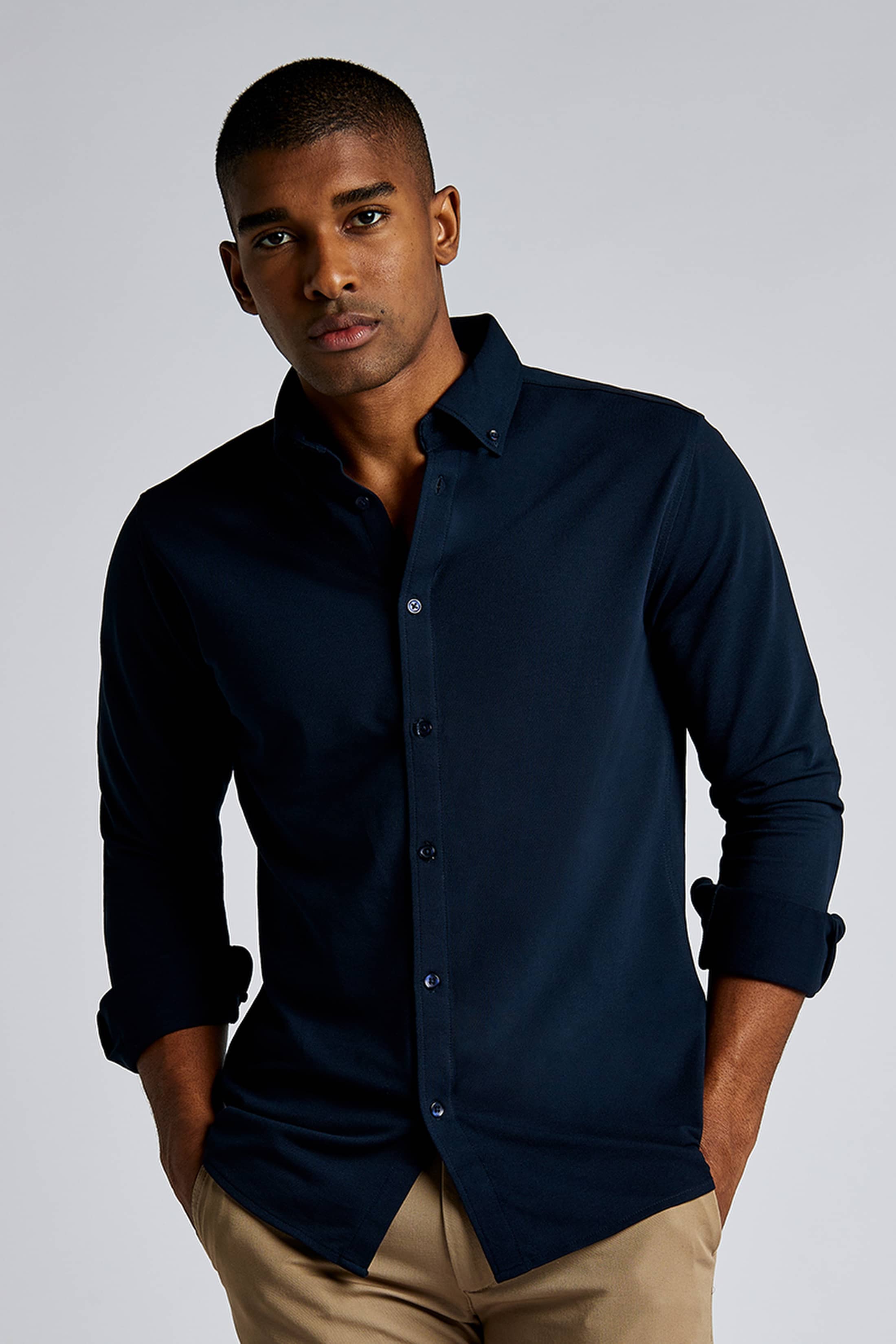 Tailored Fit Superwash® 60º Pique Shirt Long Sleeve
