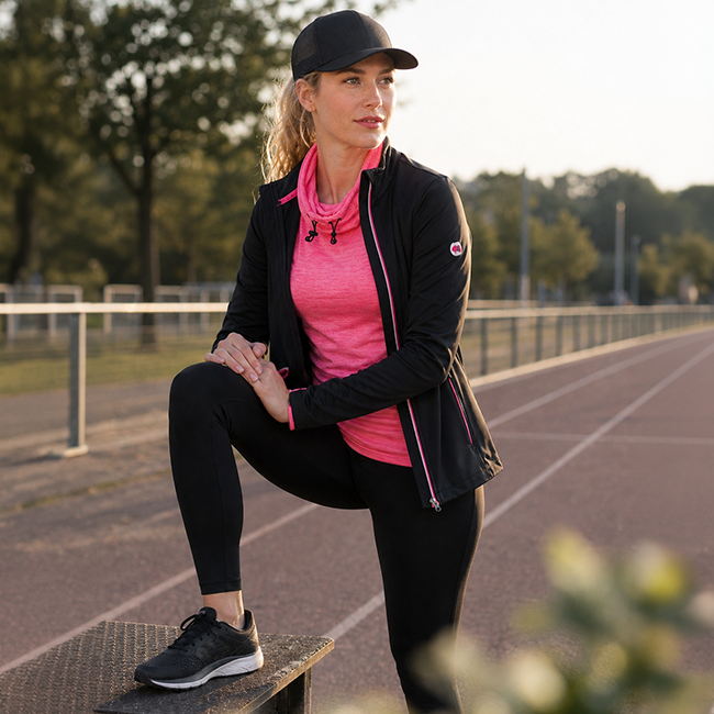 Stylisch gekleidet beim Sport