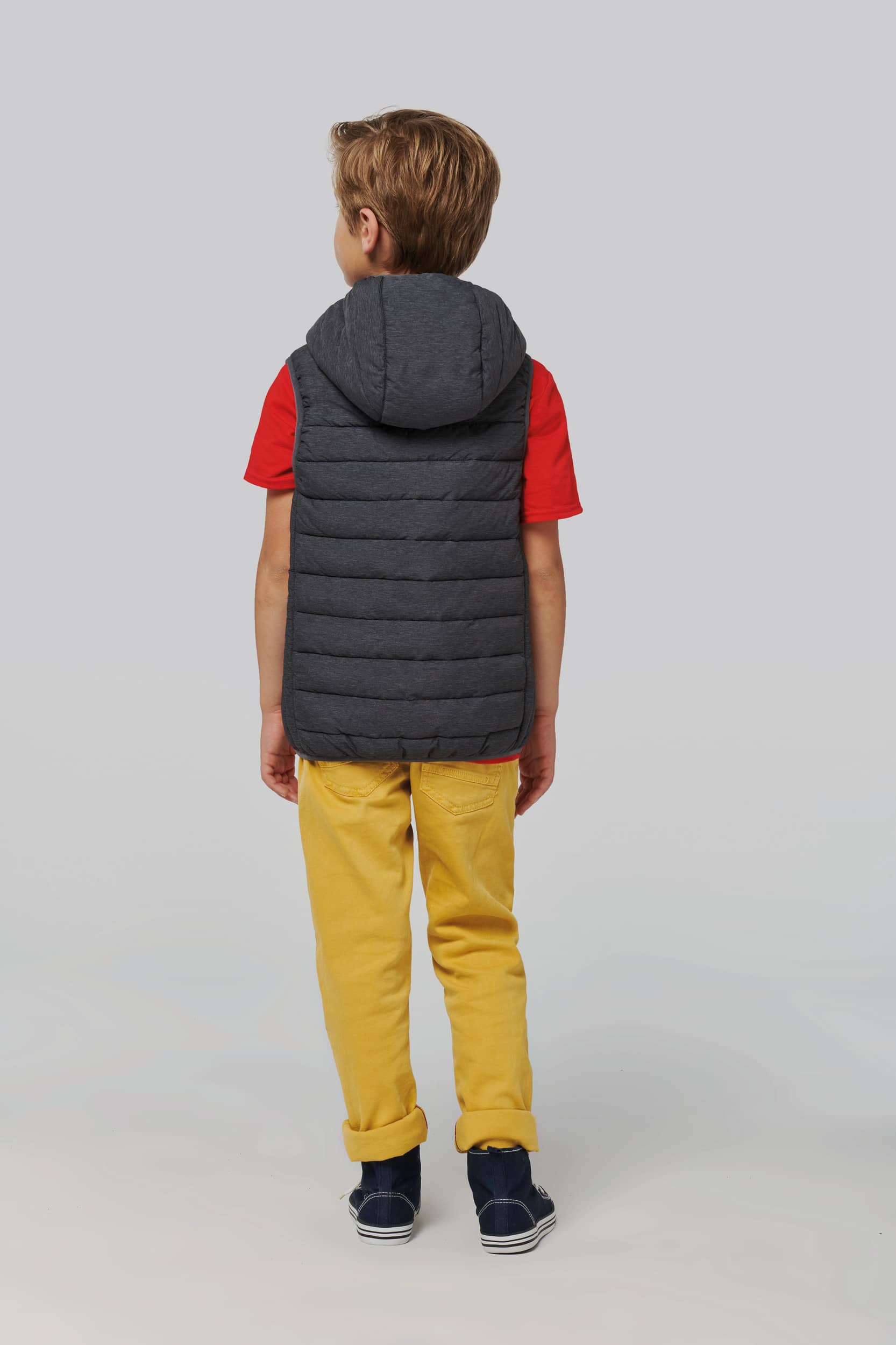 Bodywarmer mit Kapuze für Kinder - Marl Dark Grey
