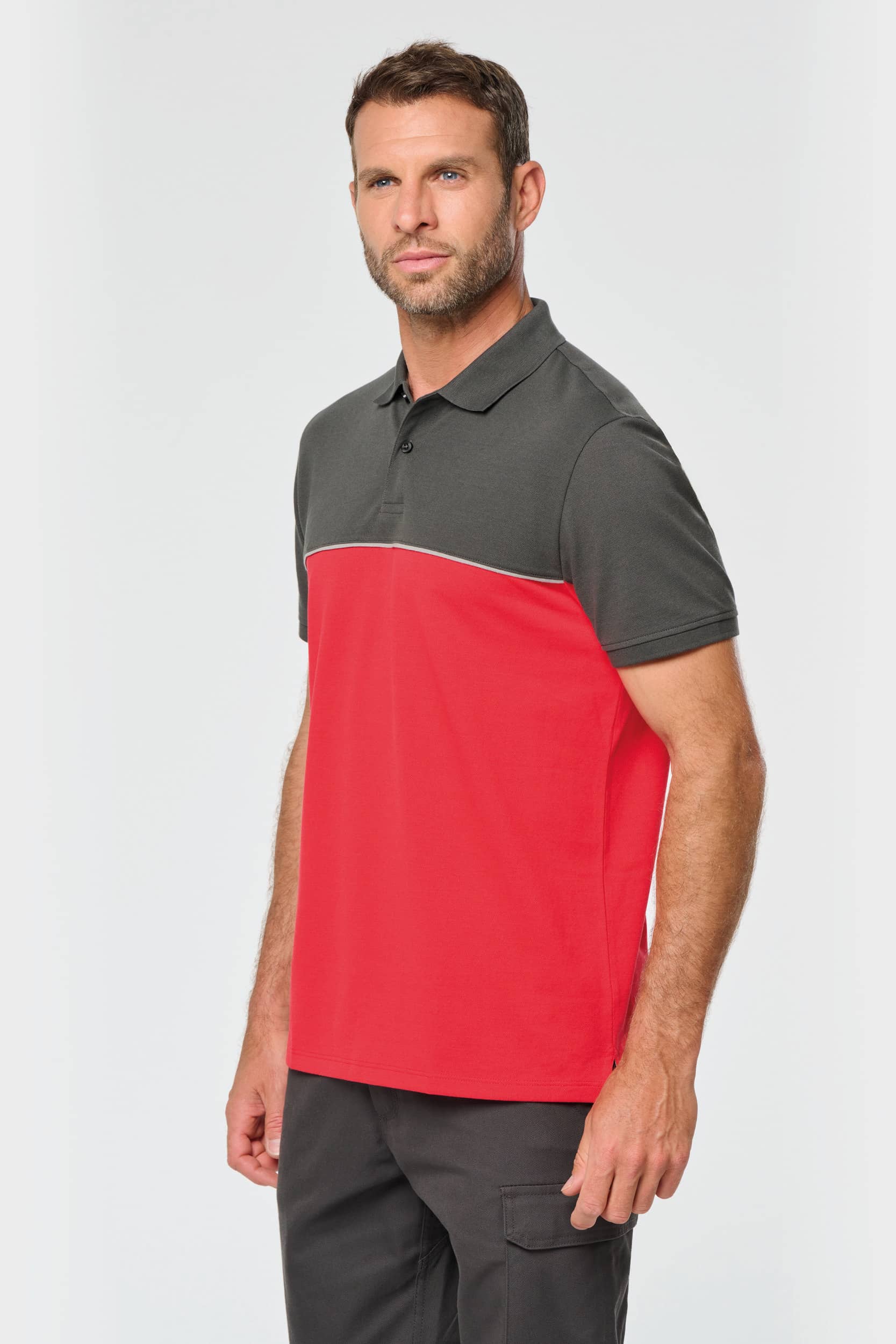 Zweifarbiges Kurzarm-Unisex-Polohemd
