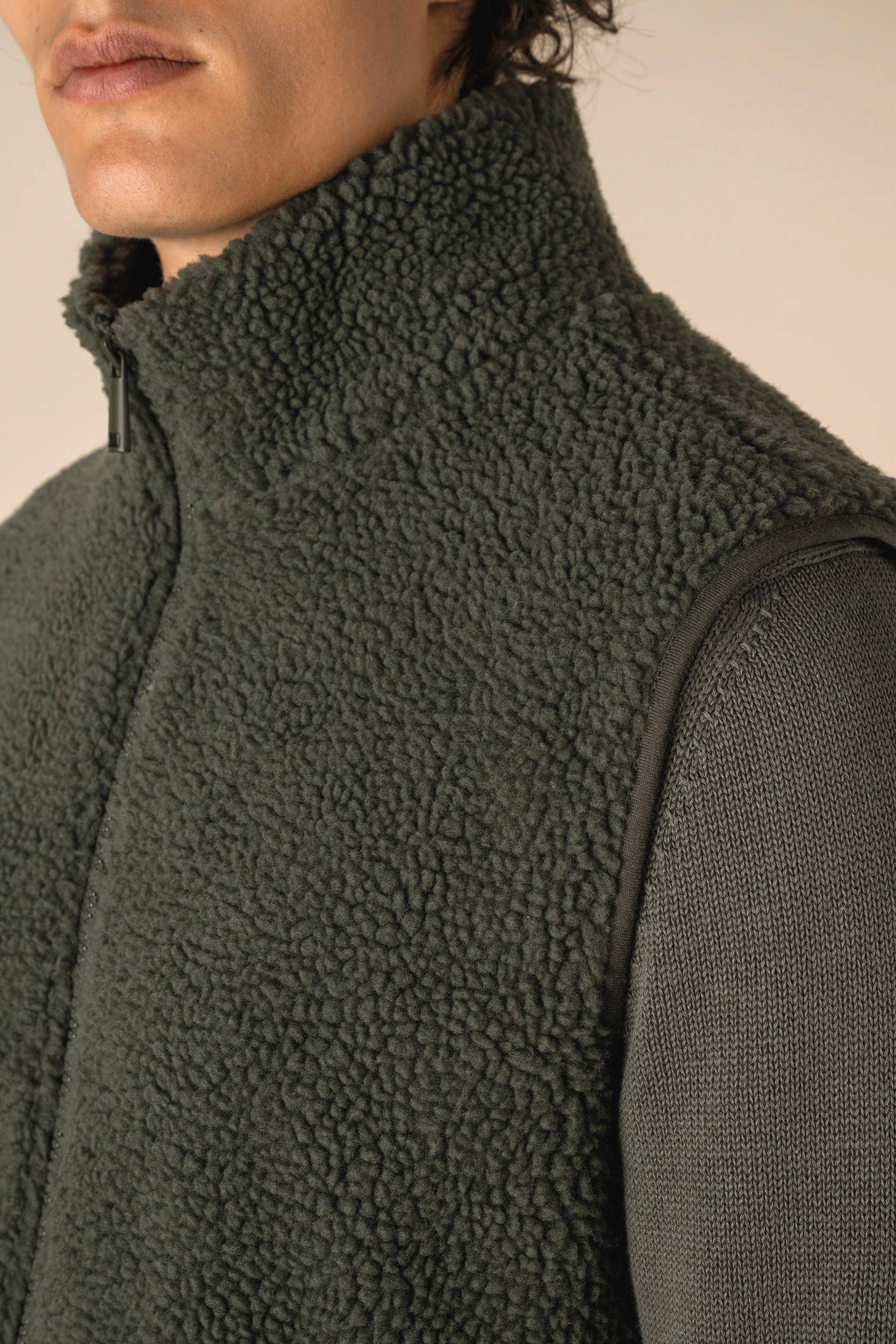 Ärmellose Sherpa-Jacke für Herren