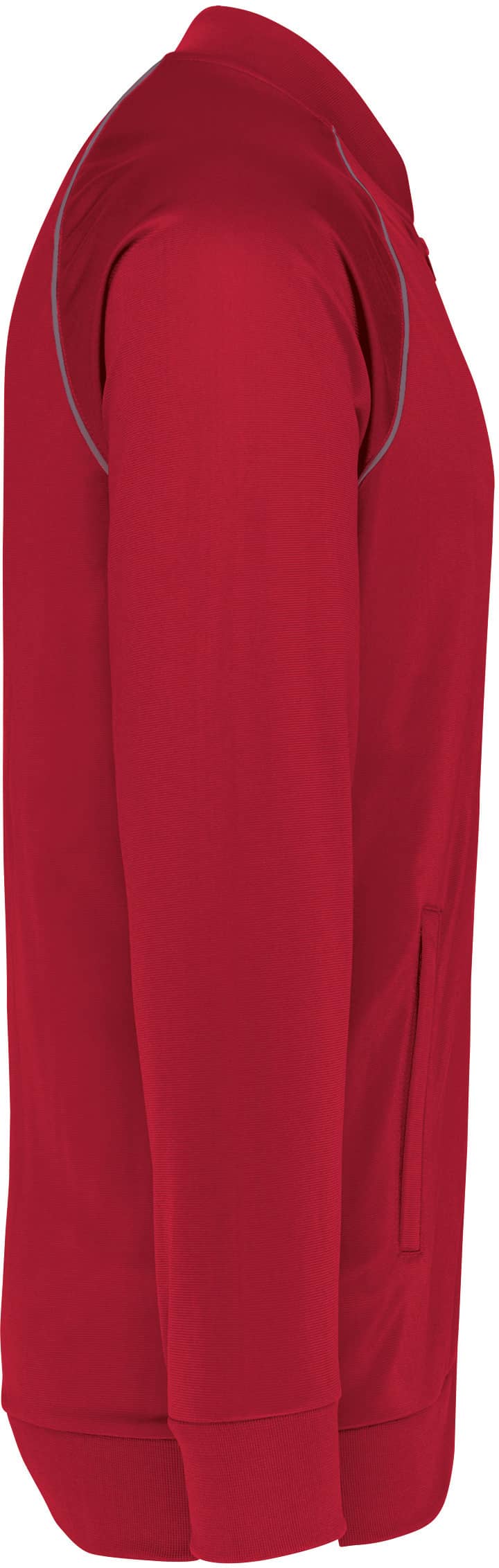 Unisex-Trainingsjacke mit Reißverschluss und Paspel